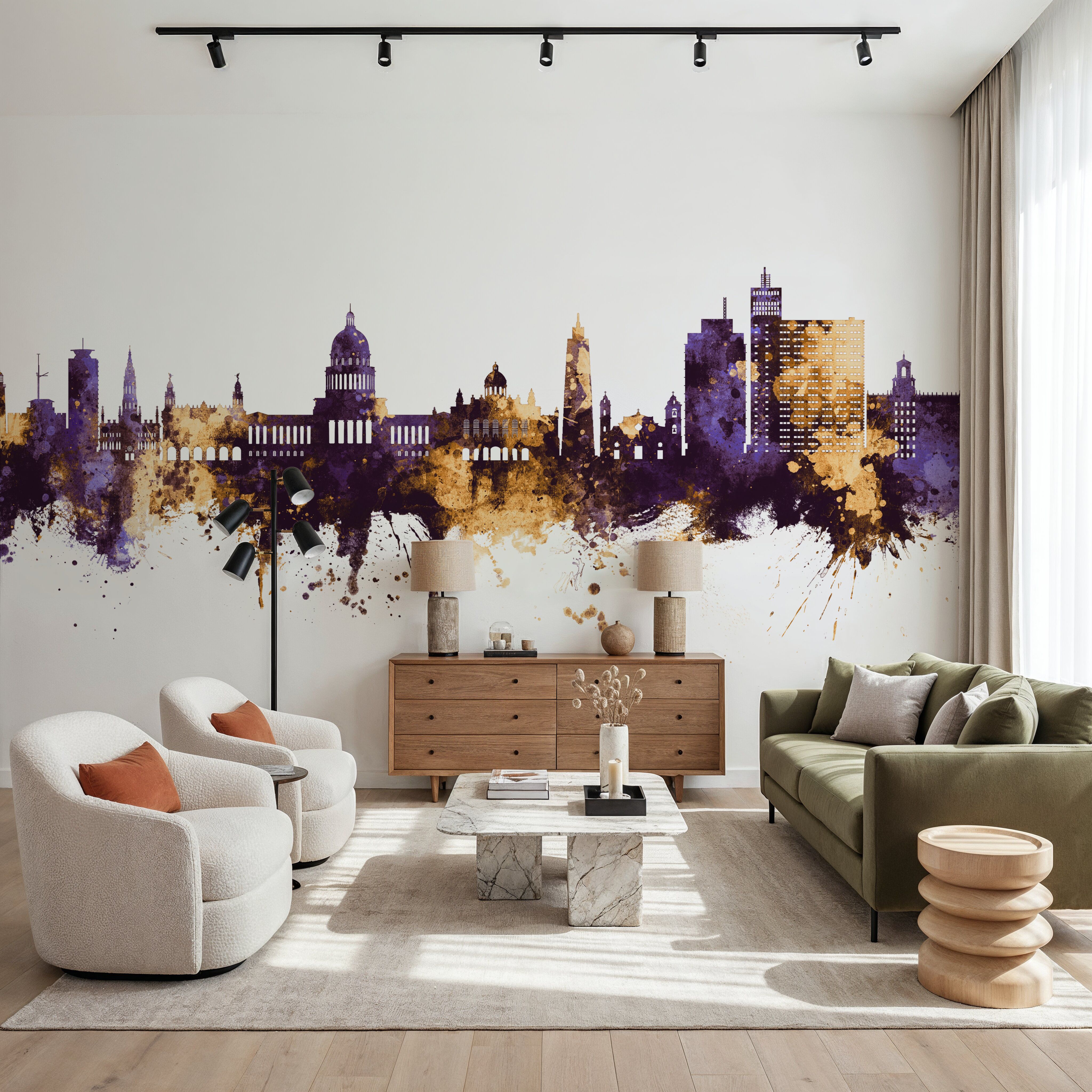 Havana Cuba Skyline Purple & Gold