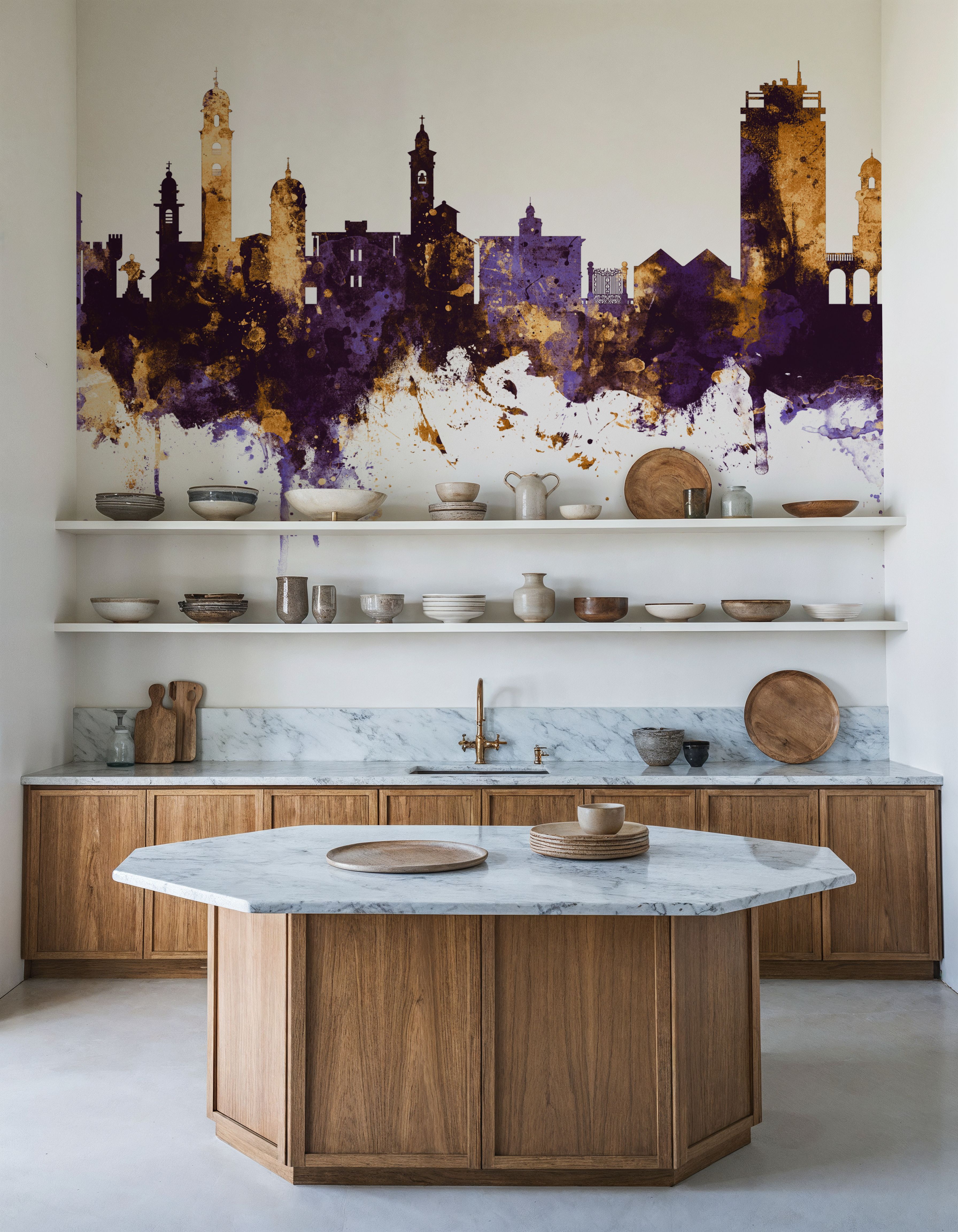 Lugano Switzerland Skyline Purple & Gold