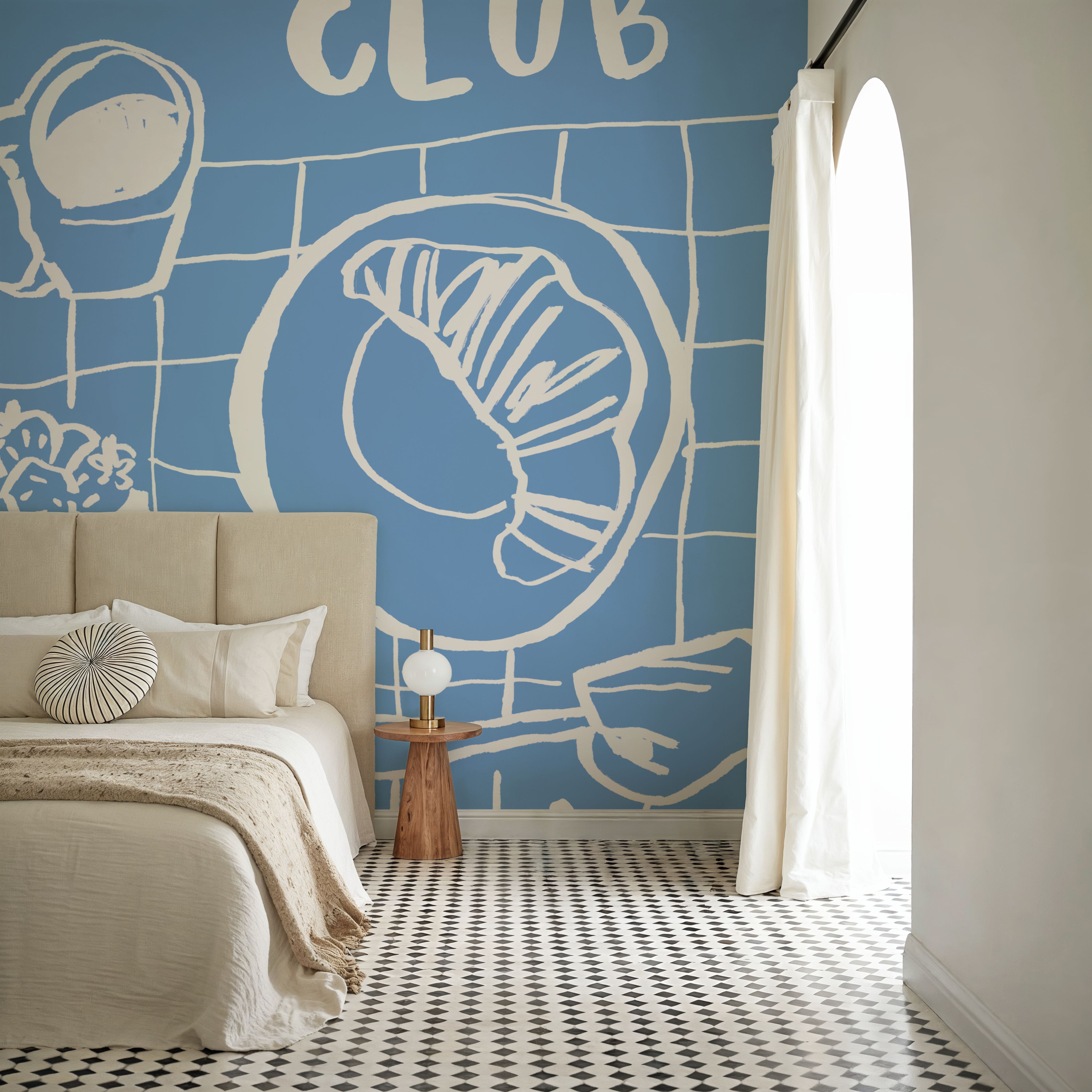 Breakfast Doodles III Blue