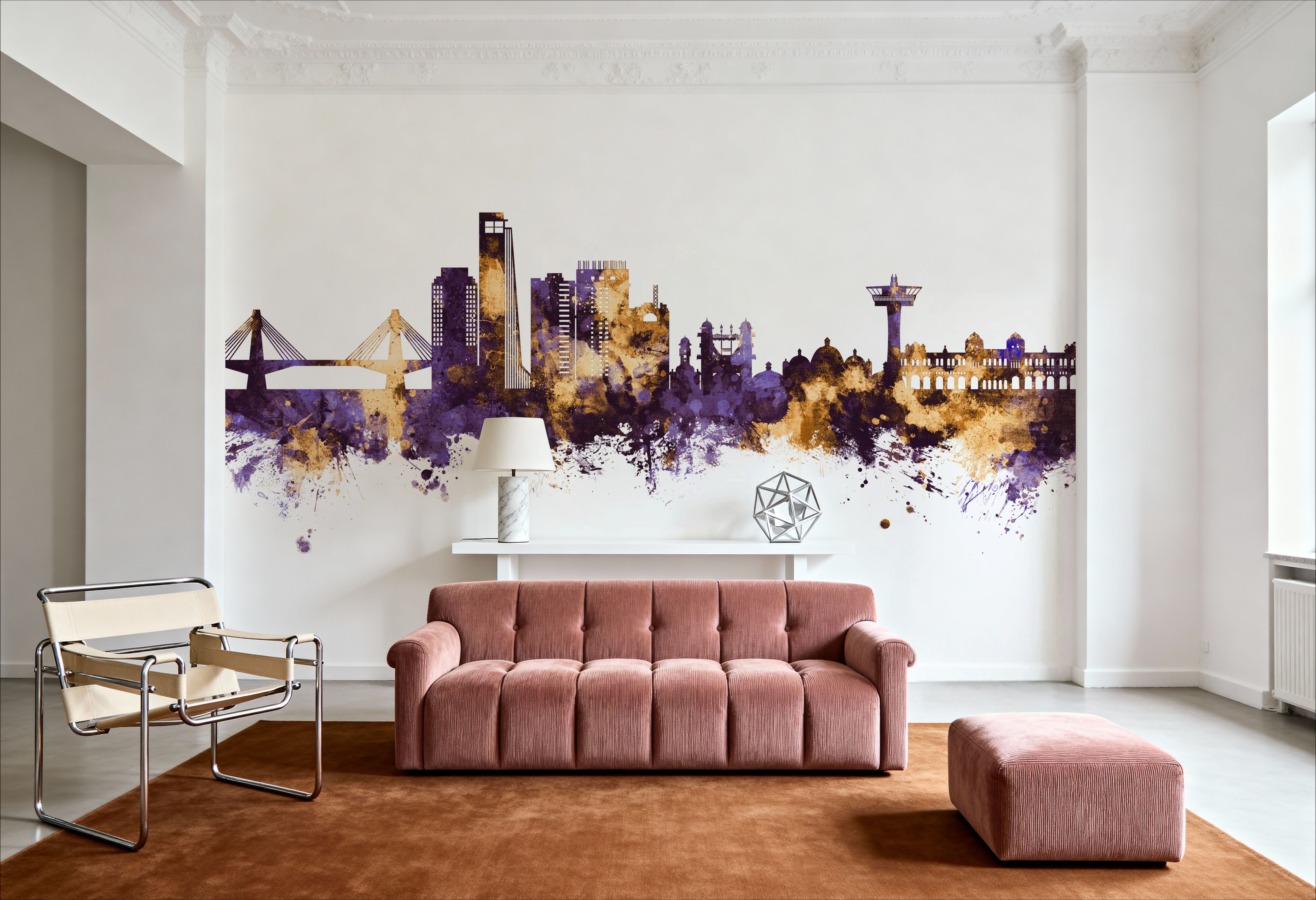 Chattogram Bangladesh Skyline Purple & Gold