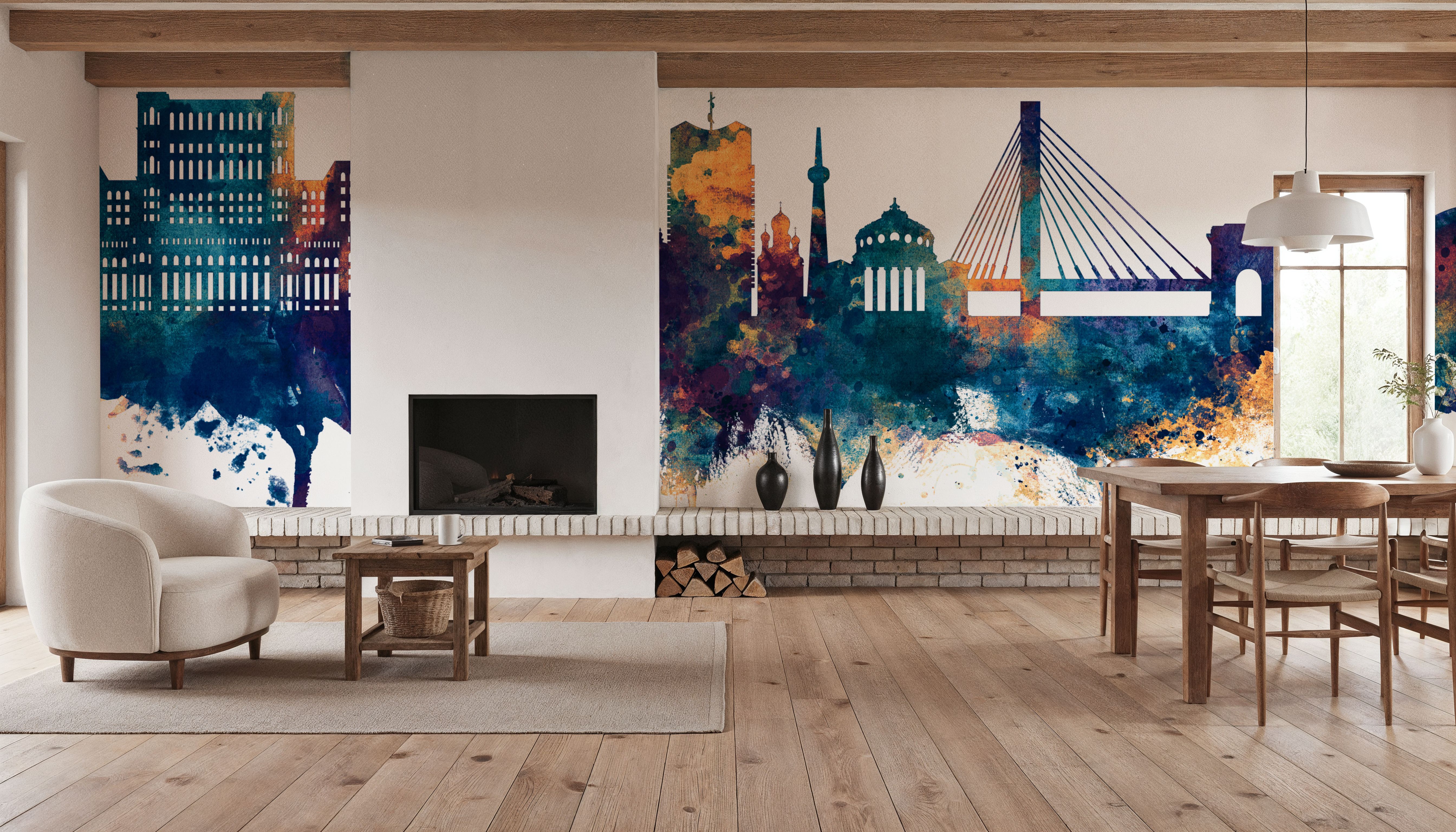 Bucharest Romania Skyline Blue & Bronze