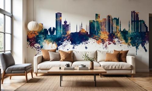 Fujairah Skyline Blue & Bronze