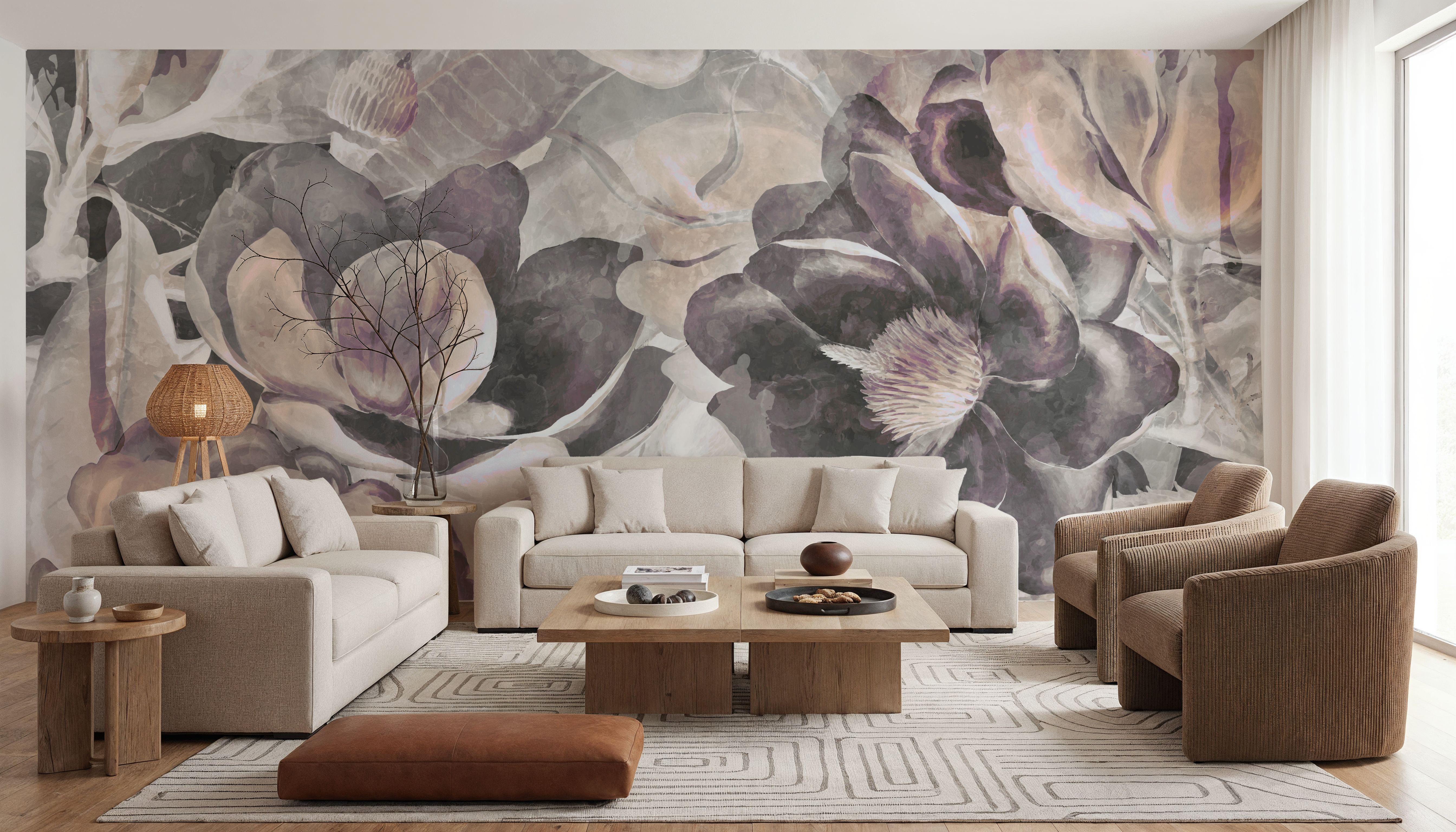 Magnolia art, Behang