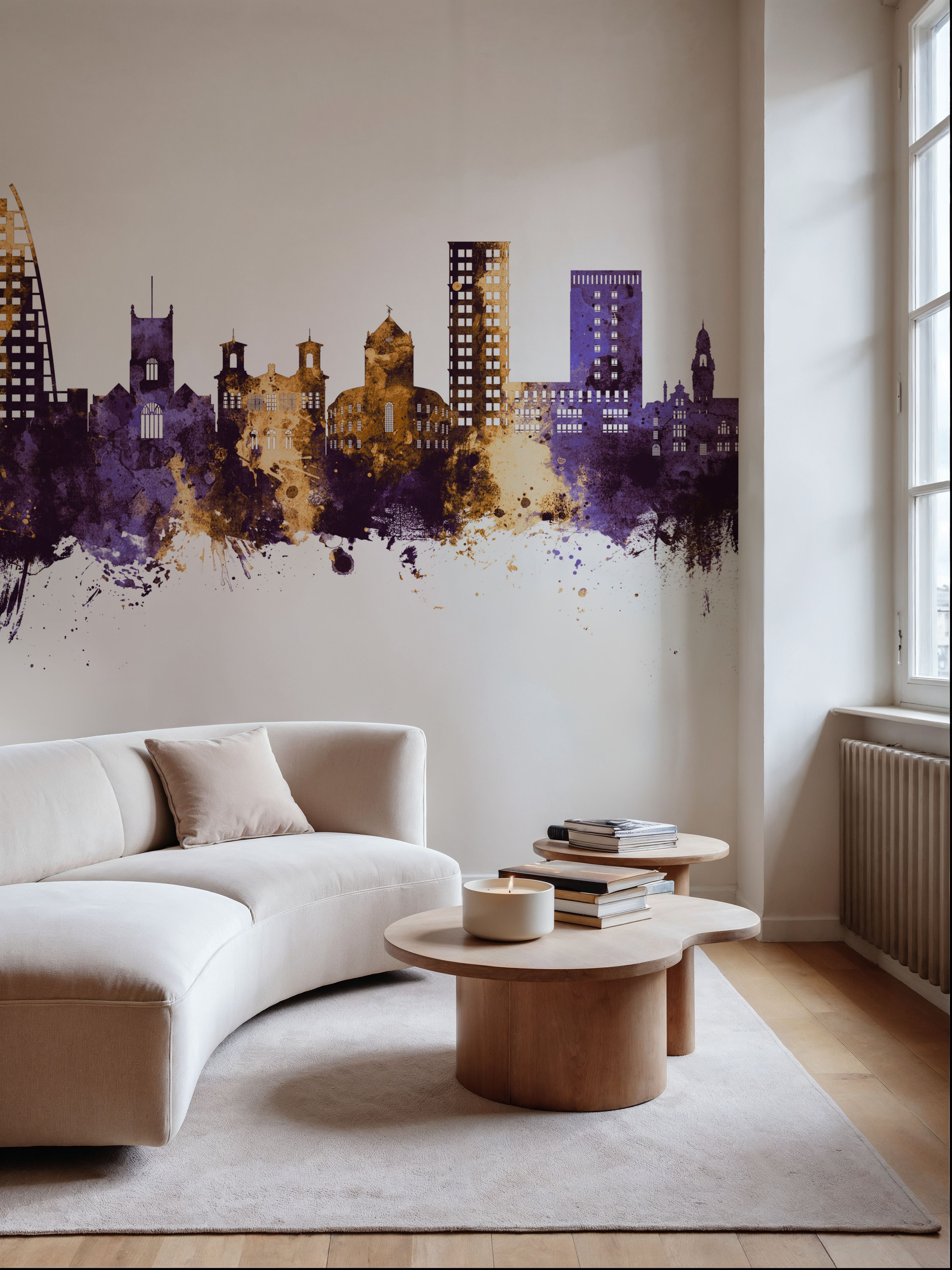 Kingston upon Thames England Skyline Purple & Gold