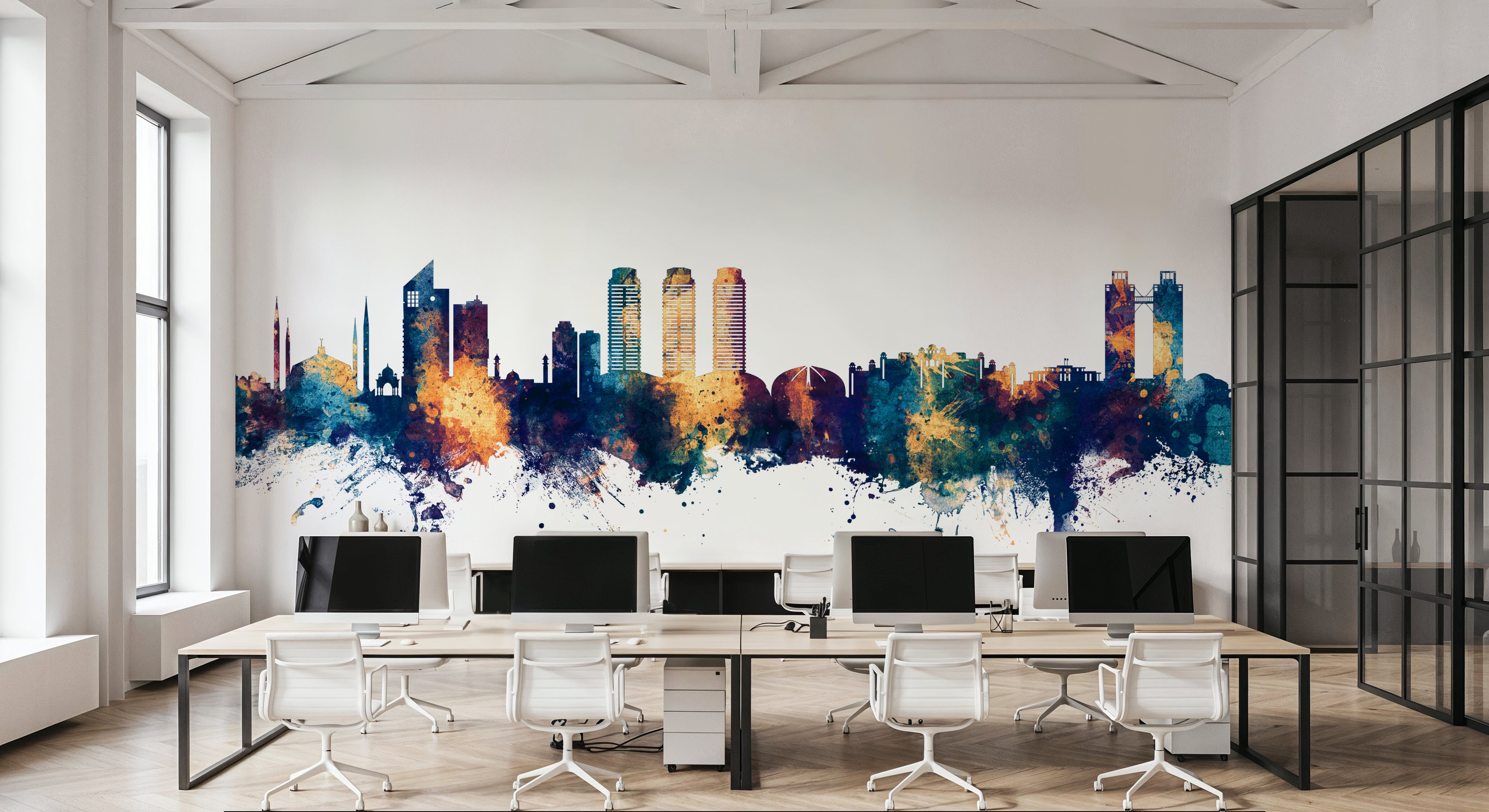 Islamabad Pakistan Skyline Blue & Bronze