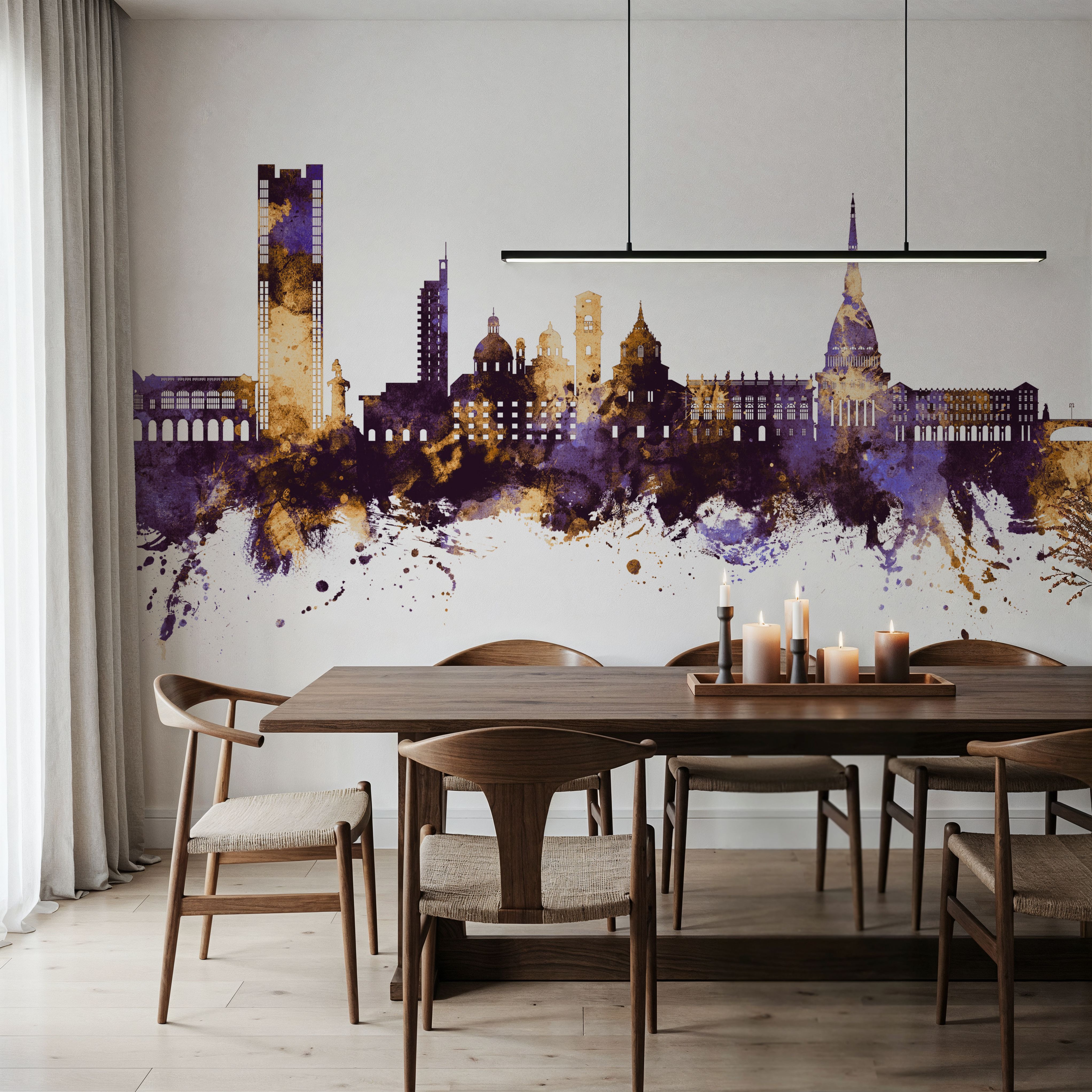 Turin Italy Purple & Gold