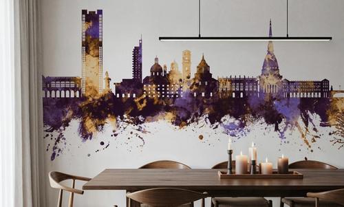 Turin Italy Purple & Gold