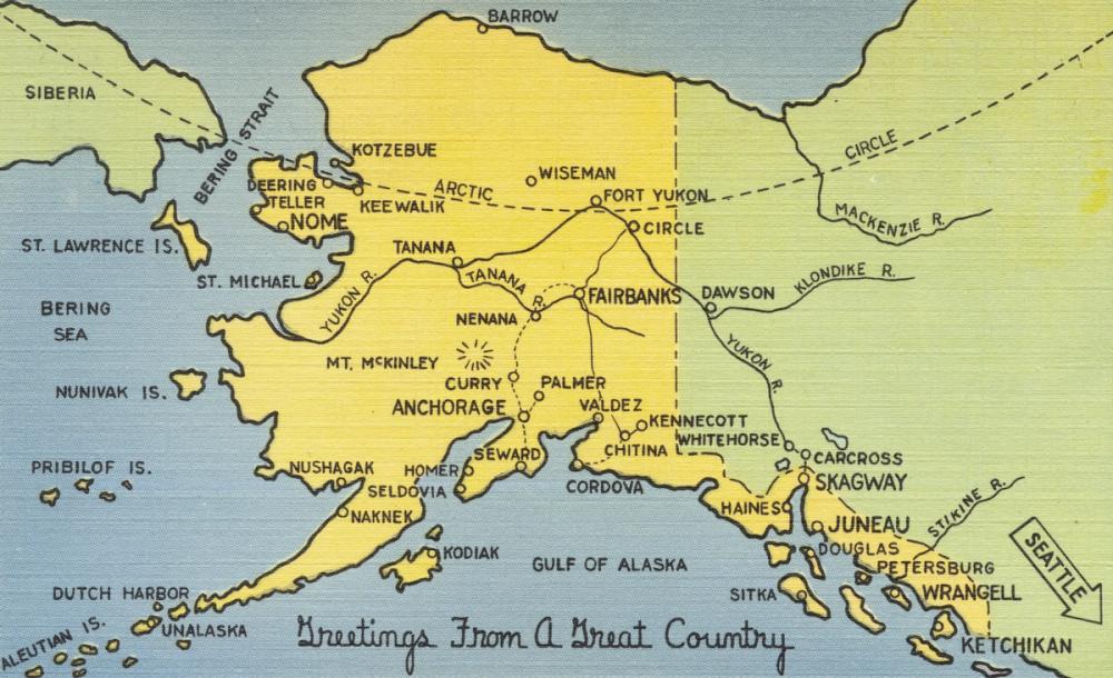 Greetings from Alaska - Screenprint Postcard