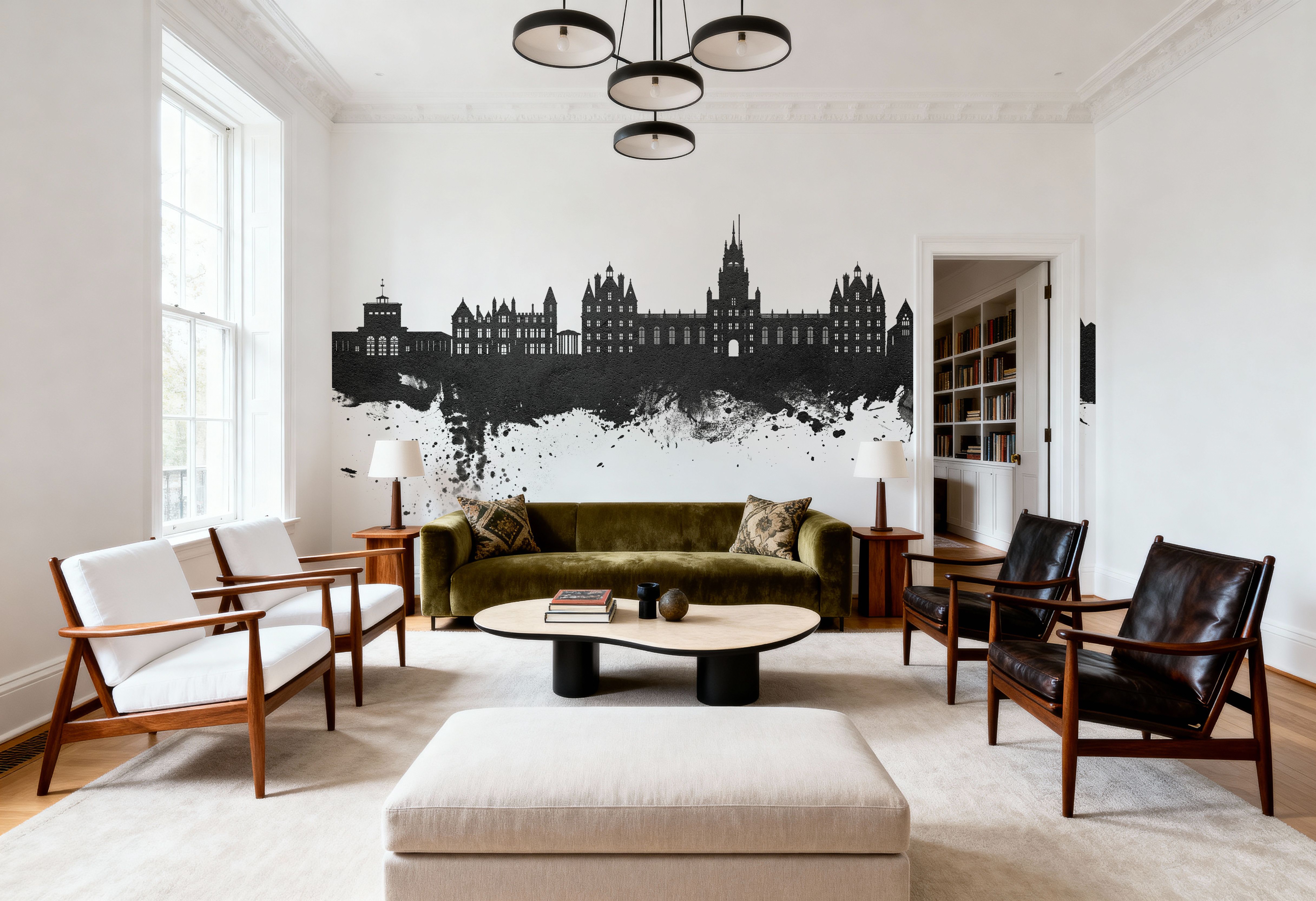 Egham England Skyline Black & White