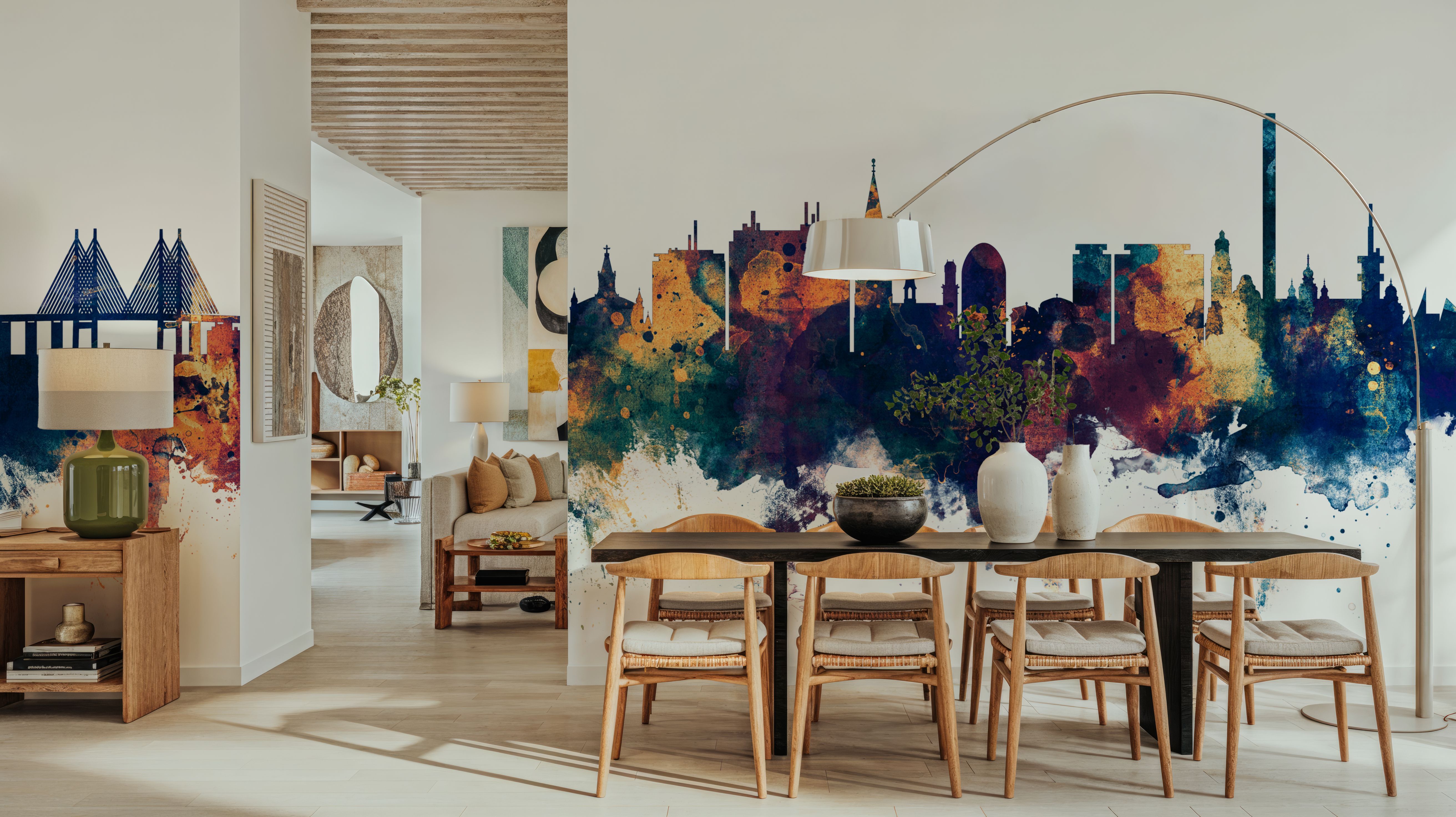 Malmö Sweden Skyline Blue & Bronze