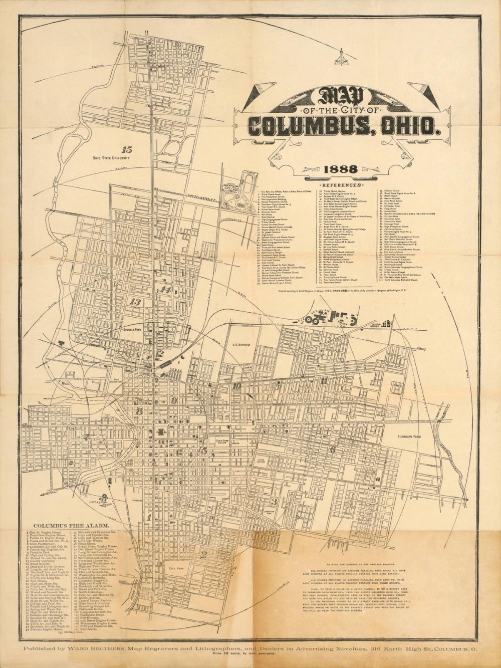 Map of the City of Columbus Ohio
