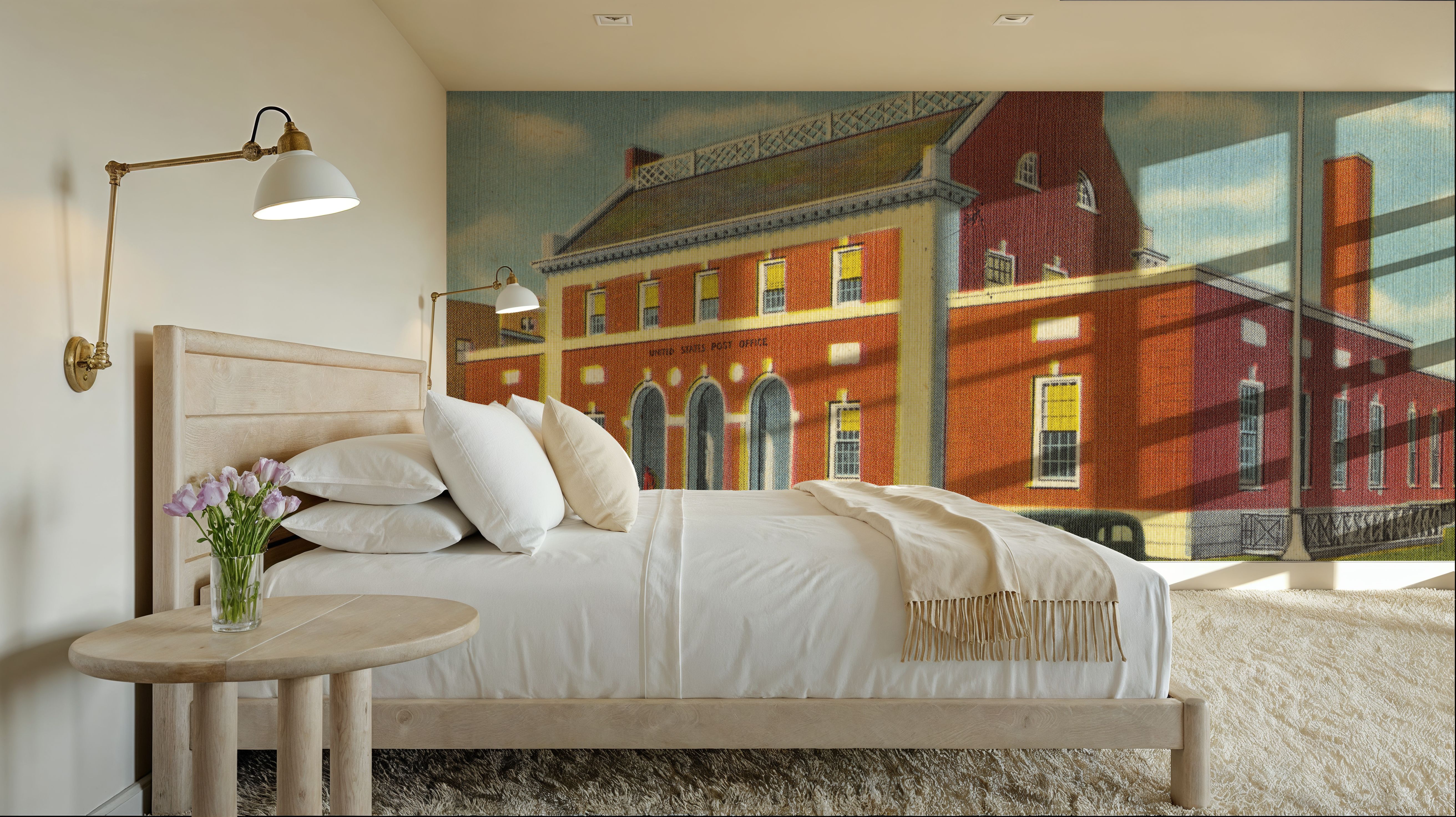 Greetings from the Post Office - Screenprint Postcard, Wallpaper