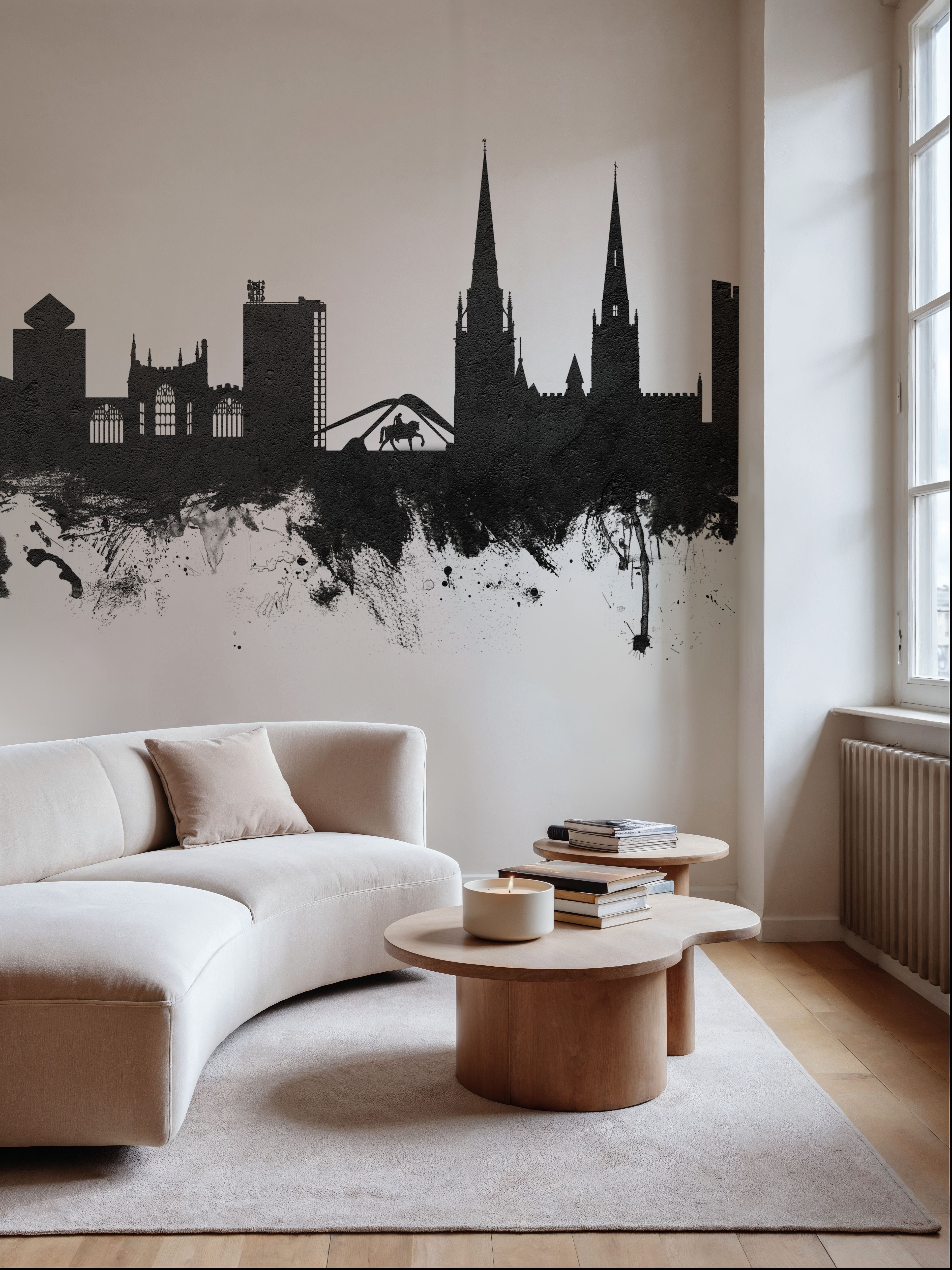 Coventry England Skyline Black & White
