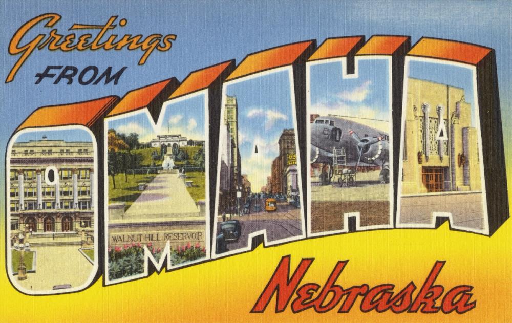 Greetings from Omaha - Screenprint Postcard