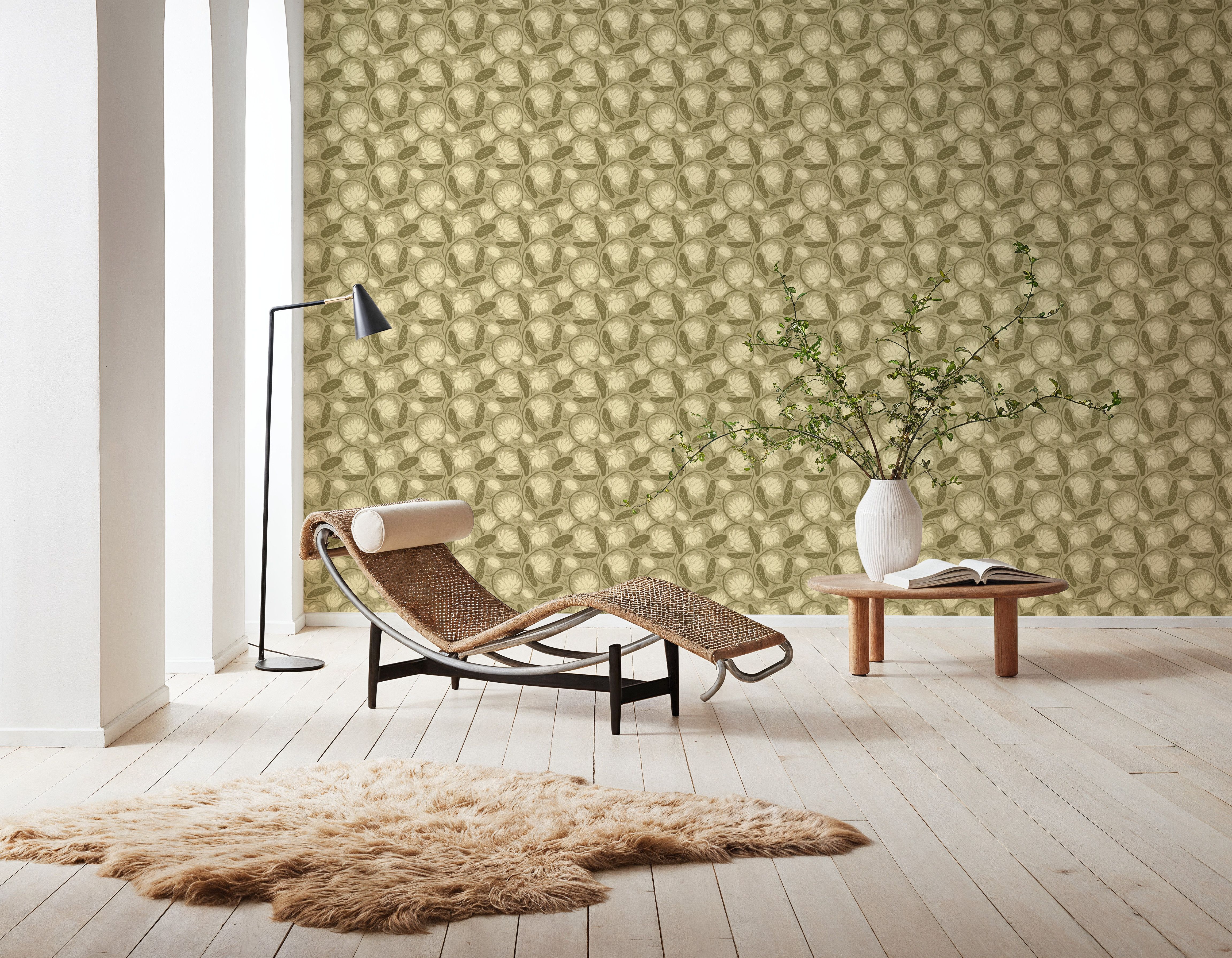 Block Print Lotus, Pistachio