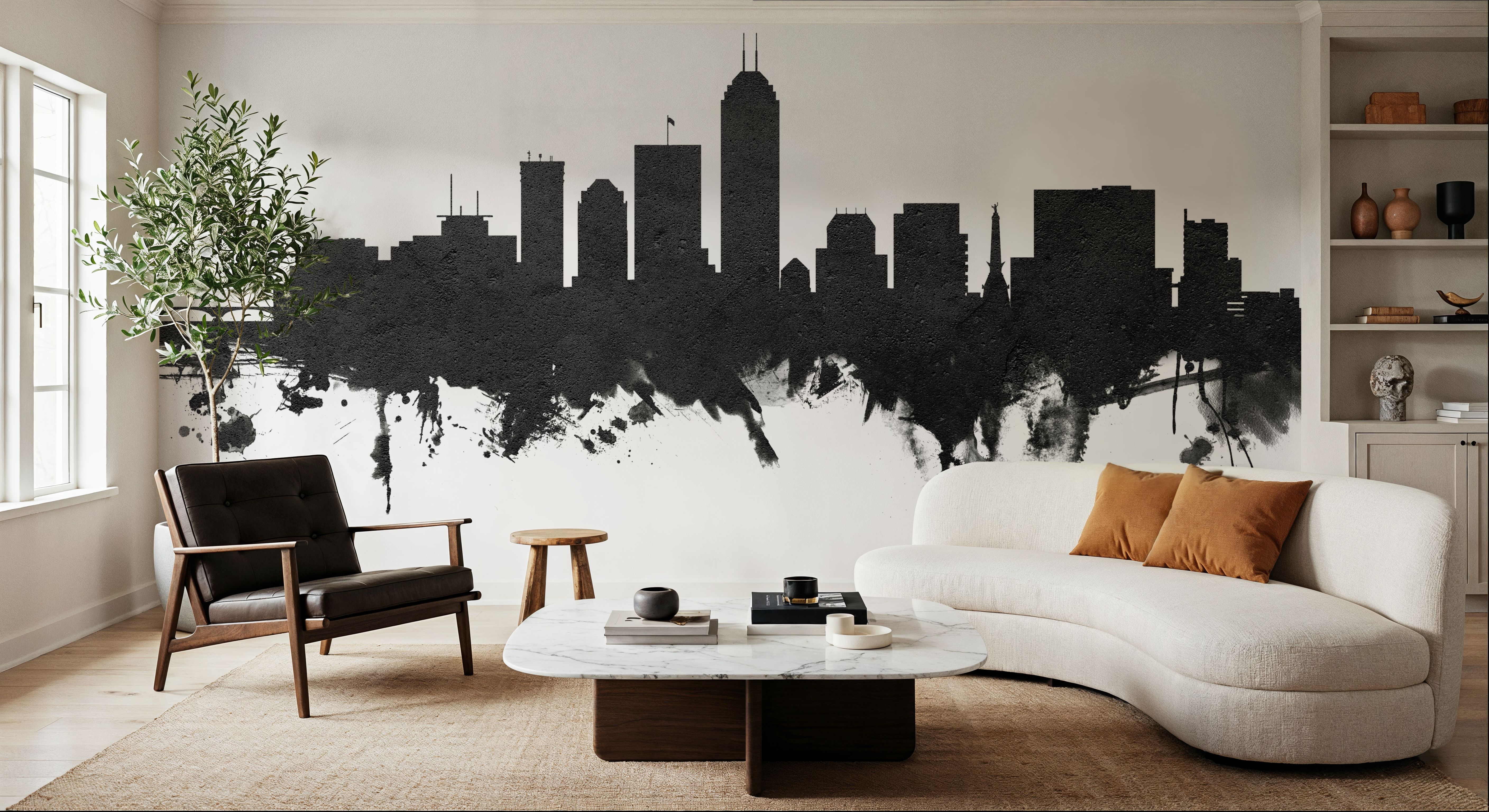 Indianapolis Indiana Skyline Black & White