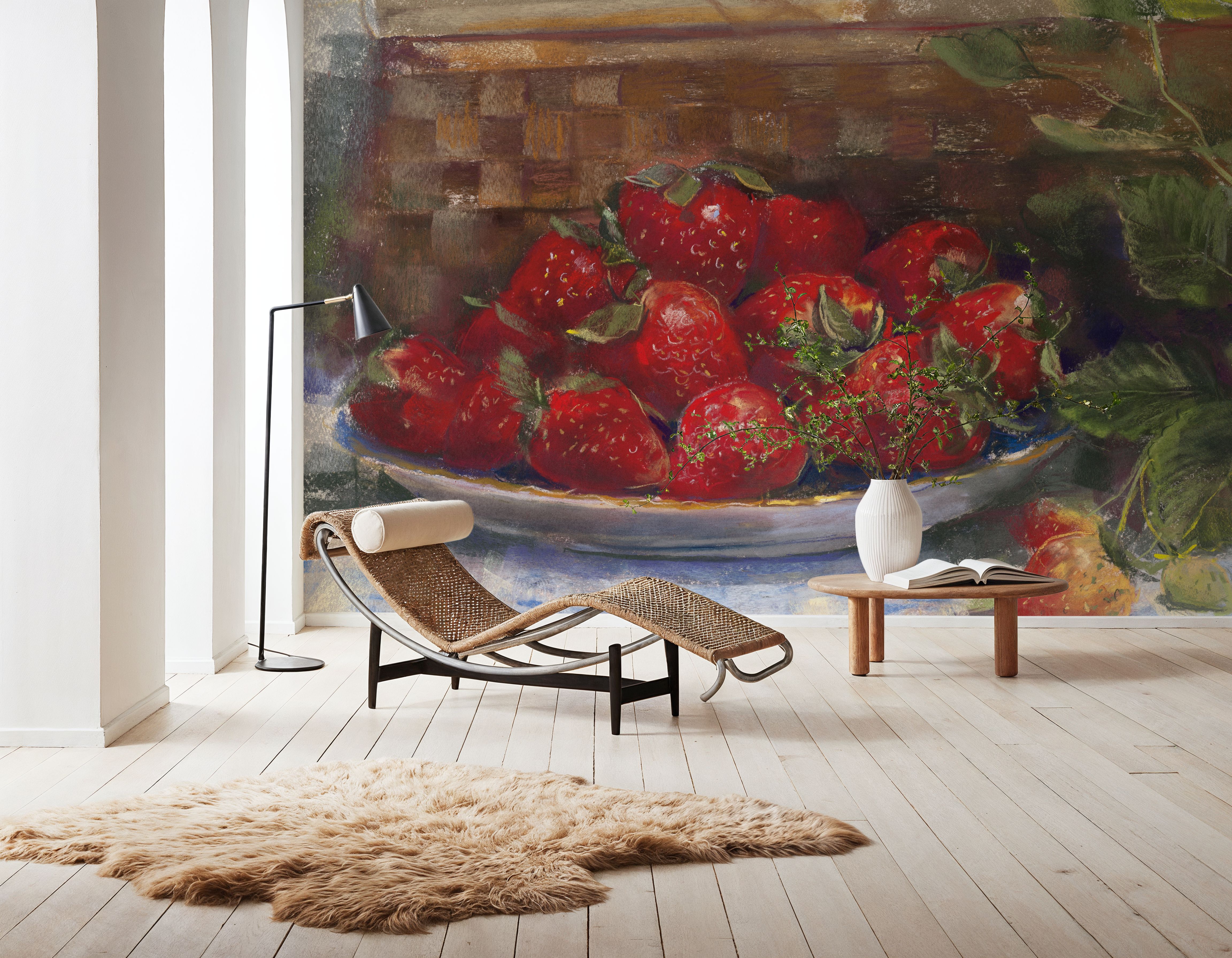 Plate of Strawberries, Papel pintado