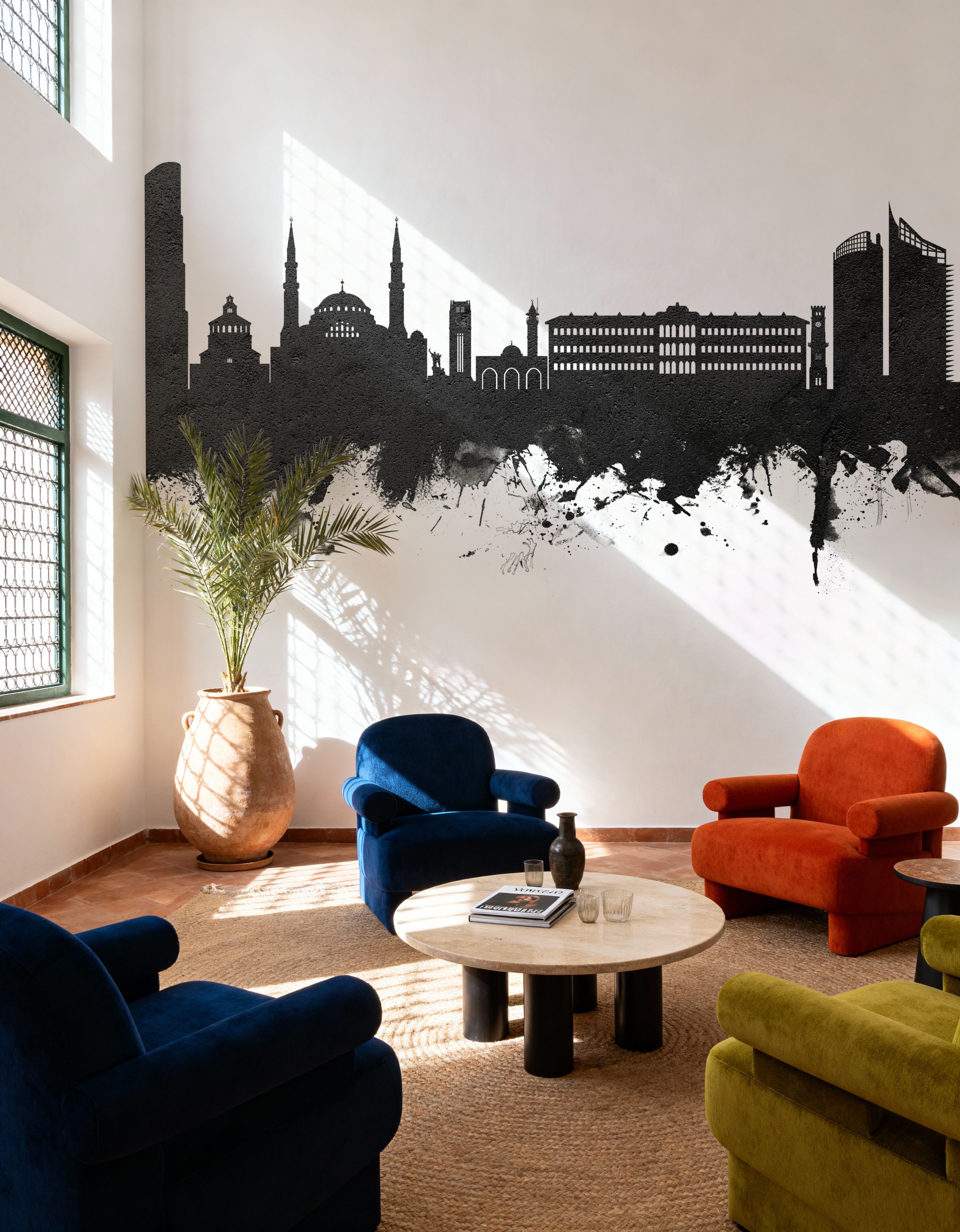 Beirut Lebanon Skyline Black & White