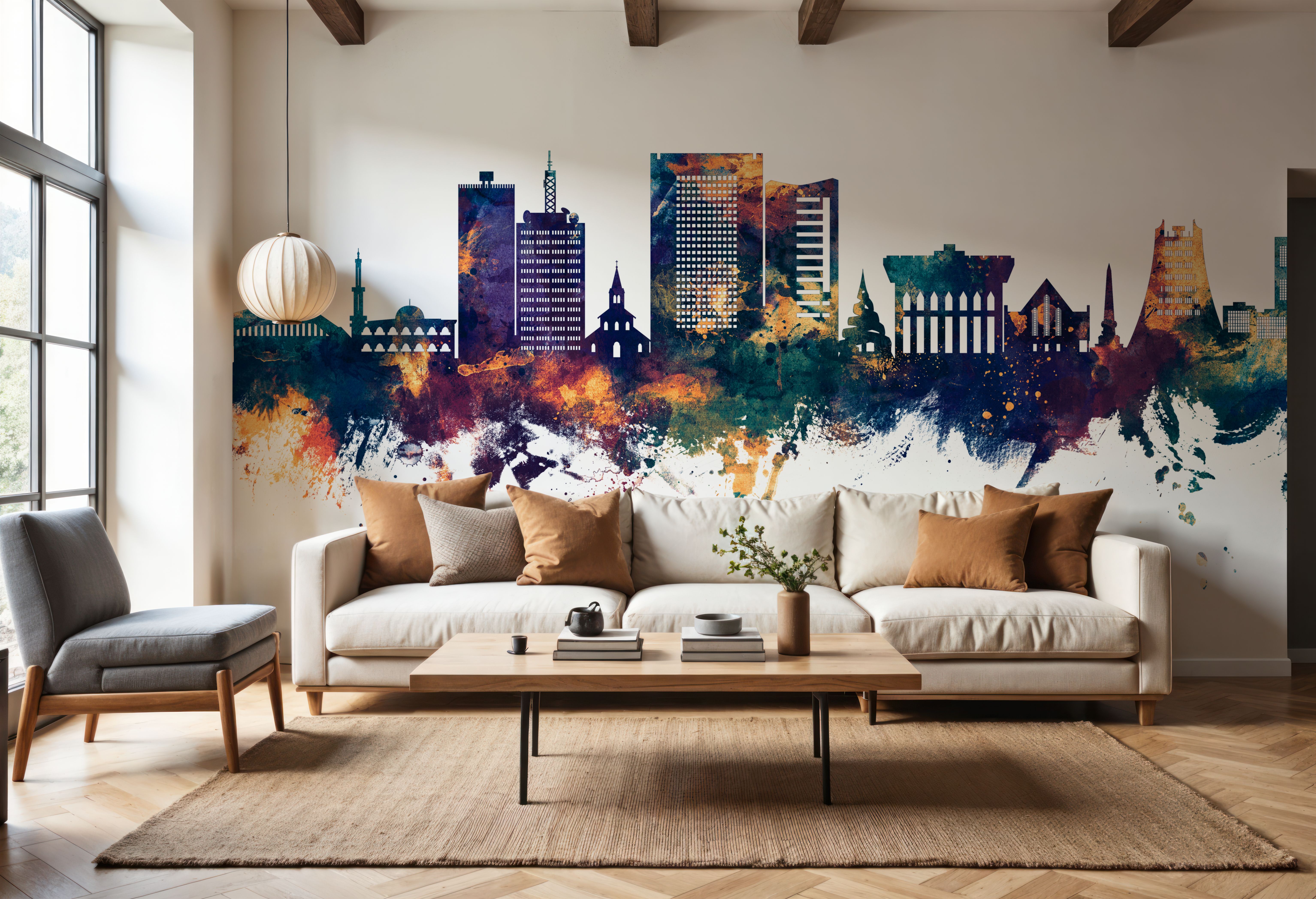 Yaoundé Cameroon Skyline Blue & Bronze