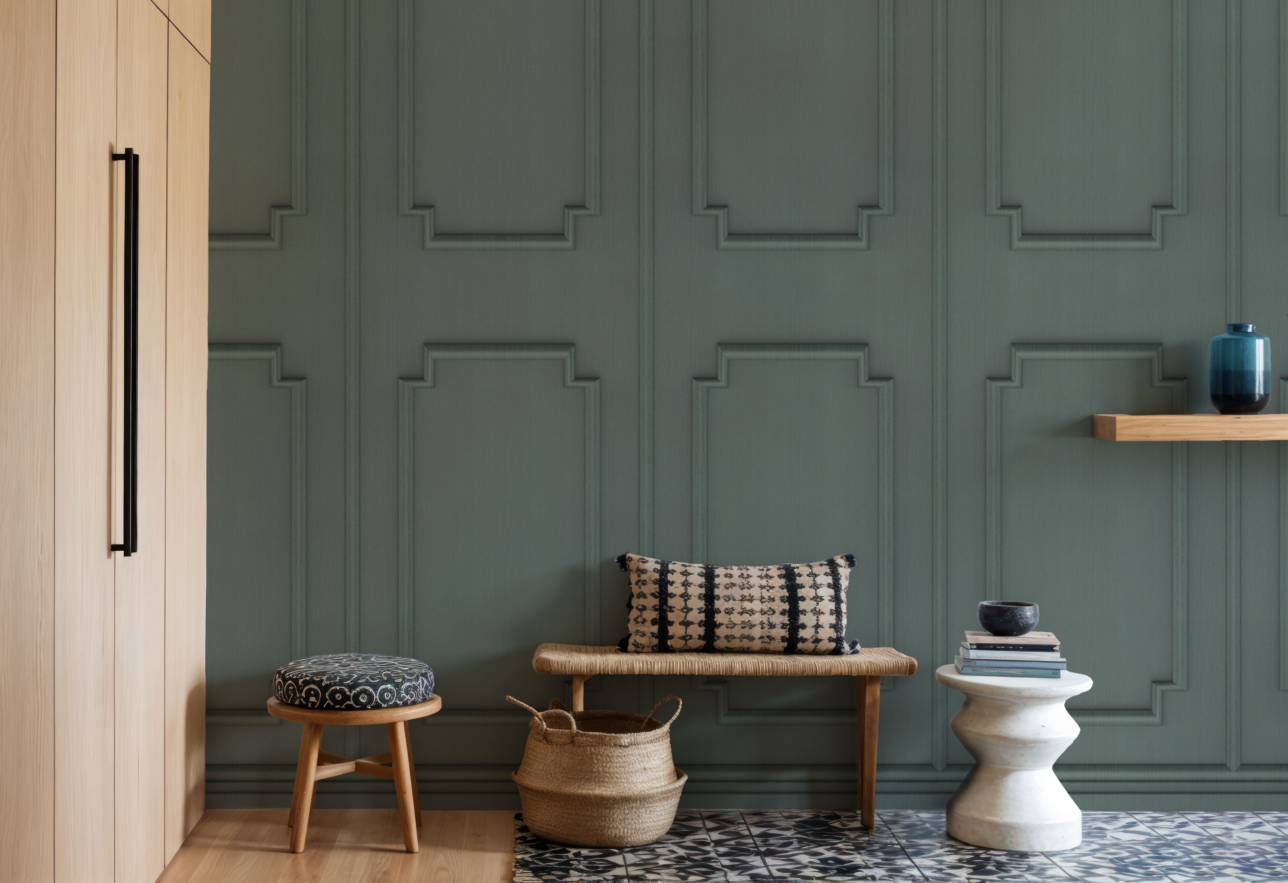 Faux Wall Panel Moulding, Sage