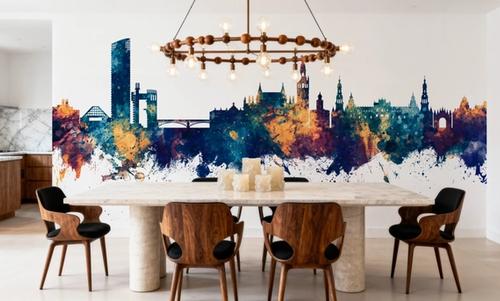 Sevilla Skyline Blue & Bronze