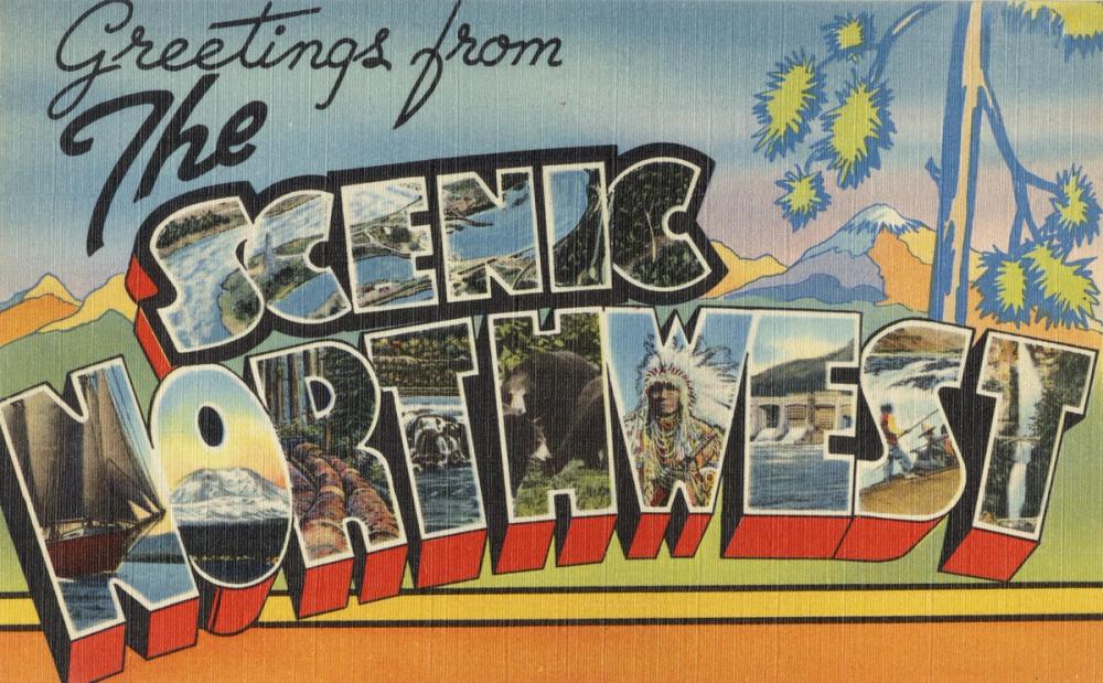 Greetings from the Scenic Northwest - Screenprint Postcard