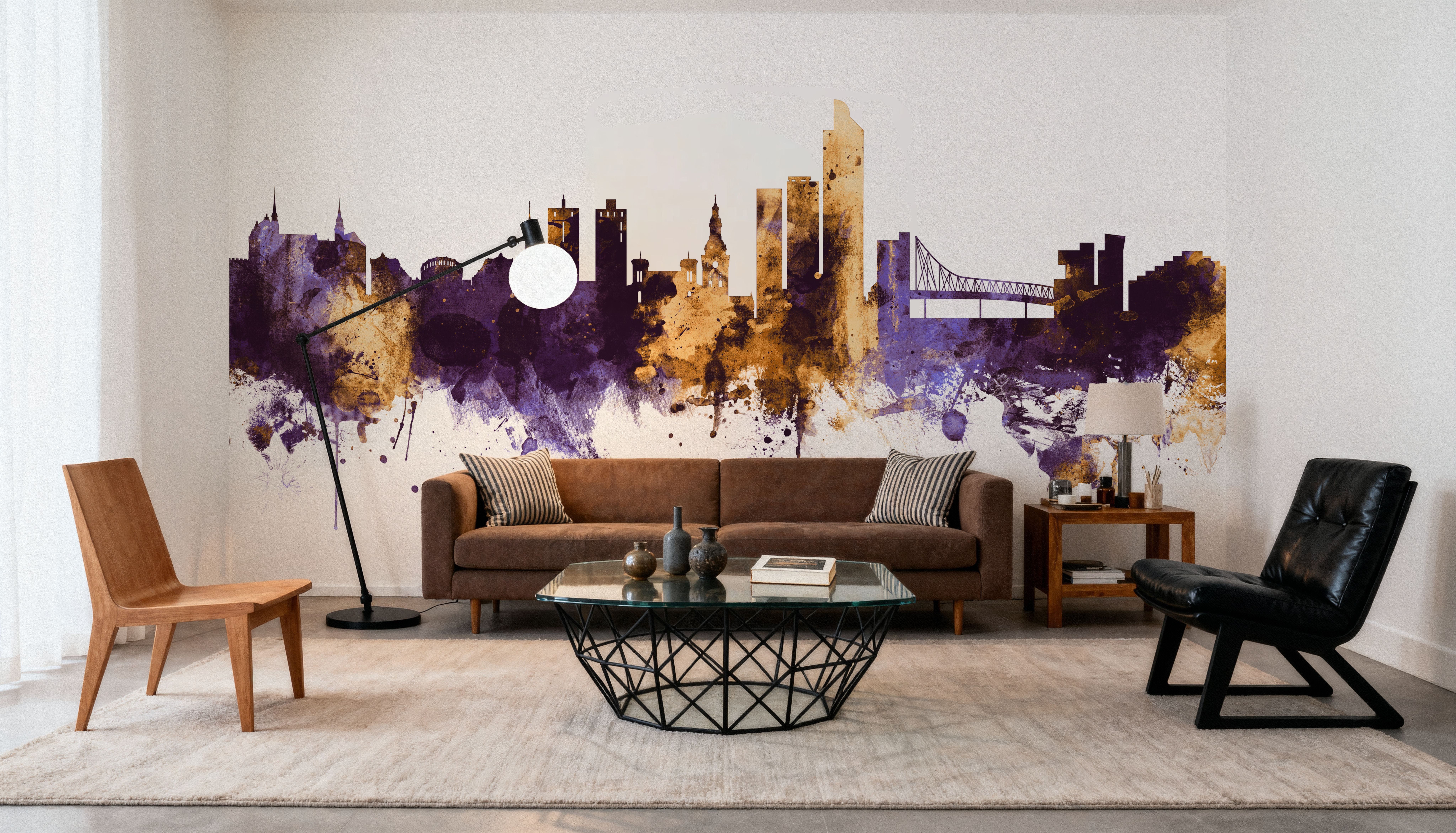 Oslo Skyline Purple & Gold