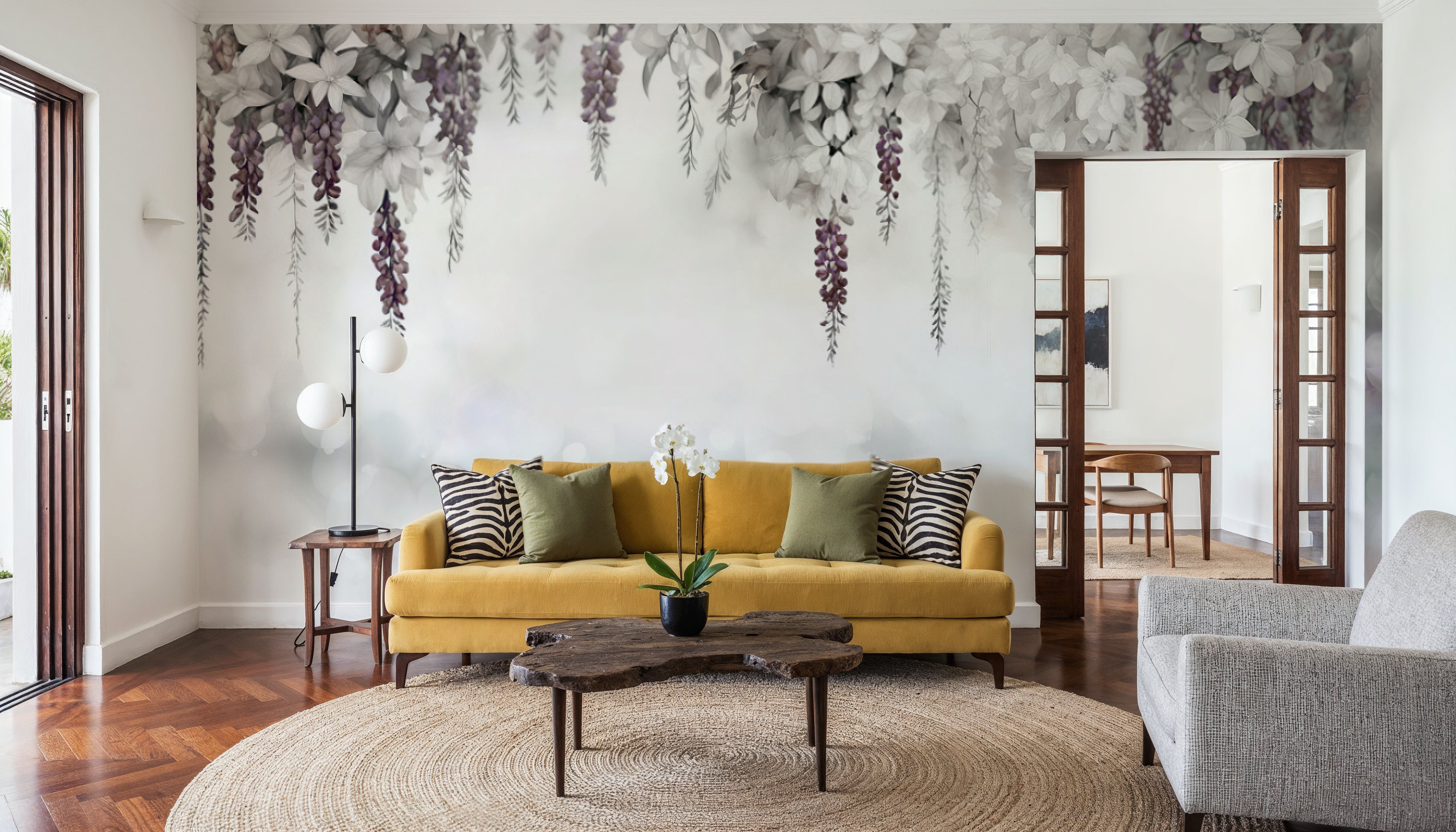 Gentle Wisteria Garden Purple, Papel de parede