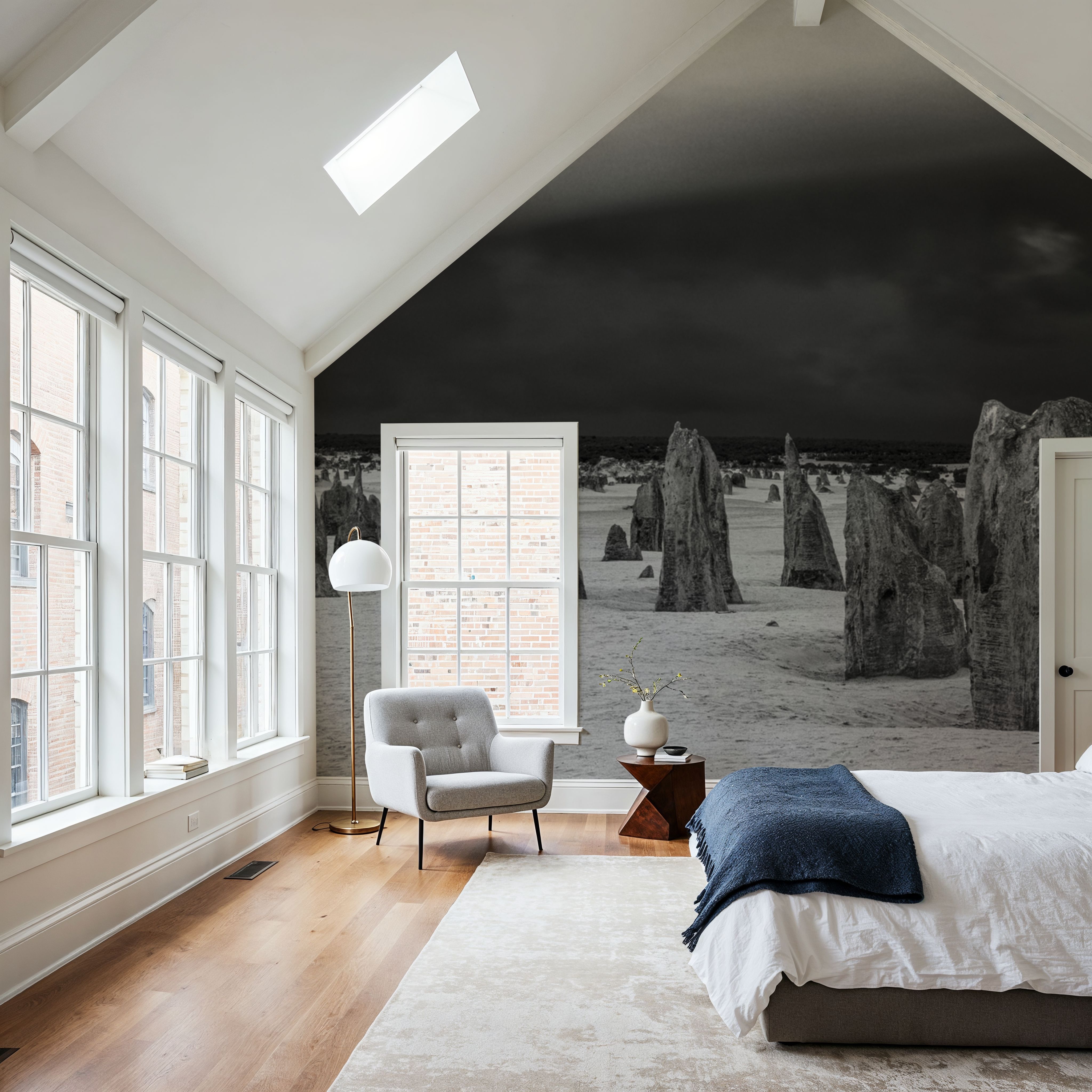 Storm Clouds and Rocks BW