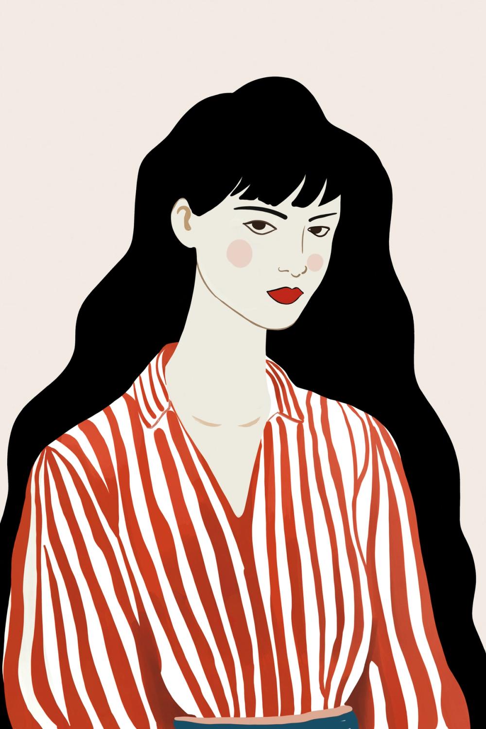 Woman in Striped Blouse I