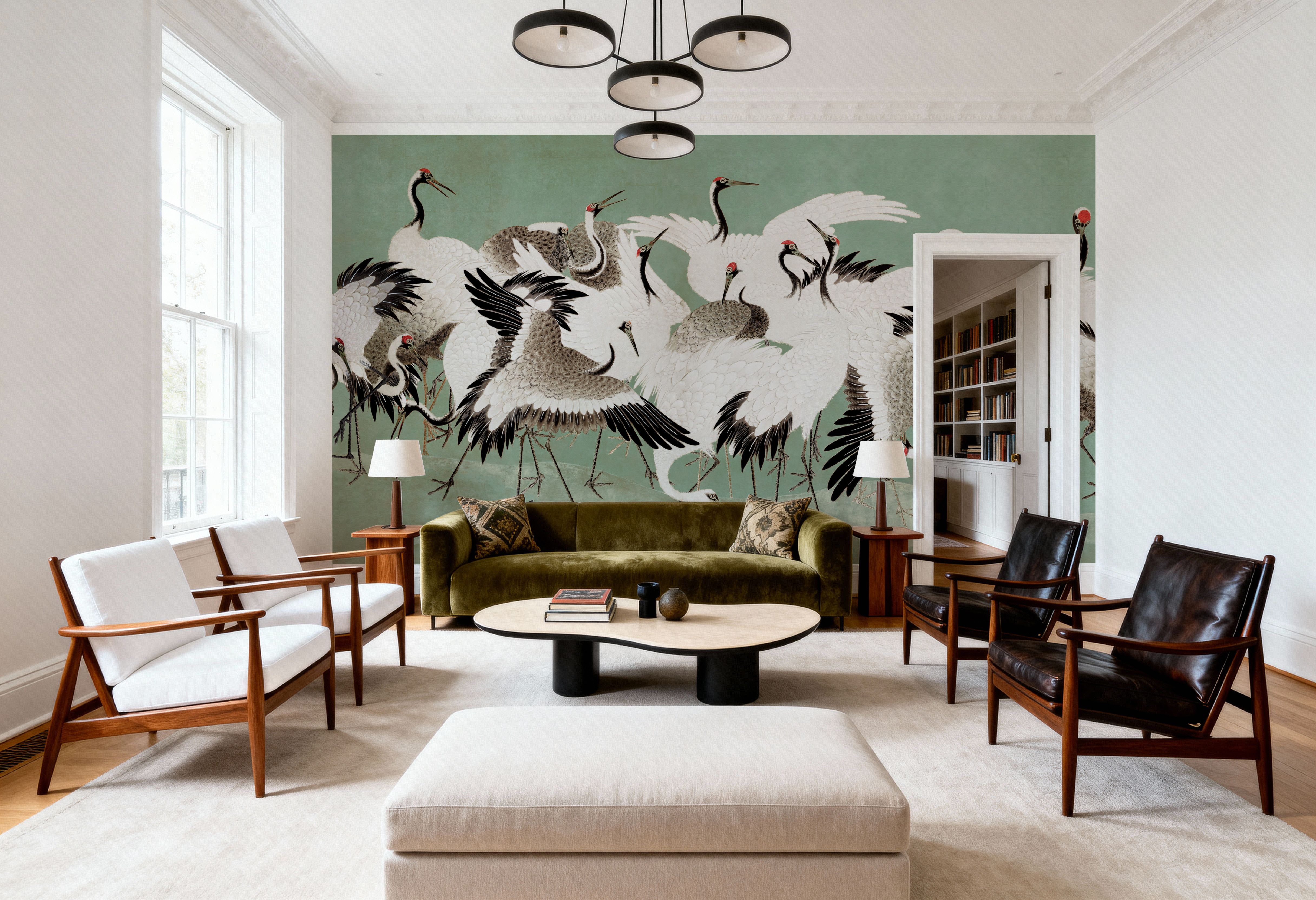 Japanese Flock of Cranes, Jade