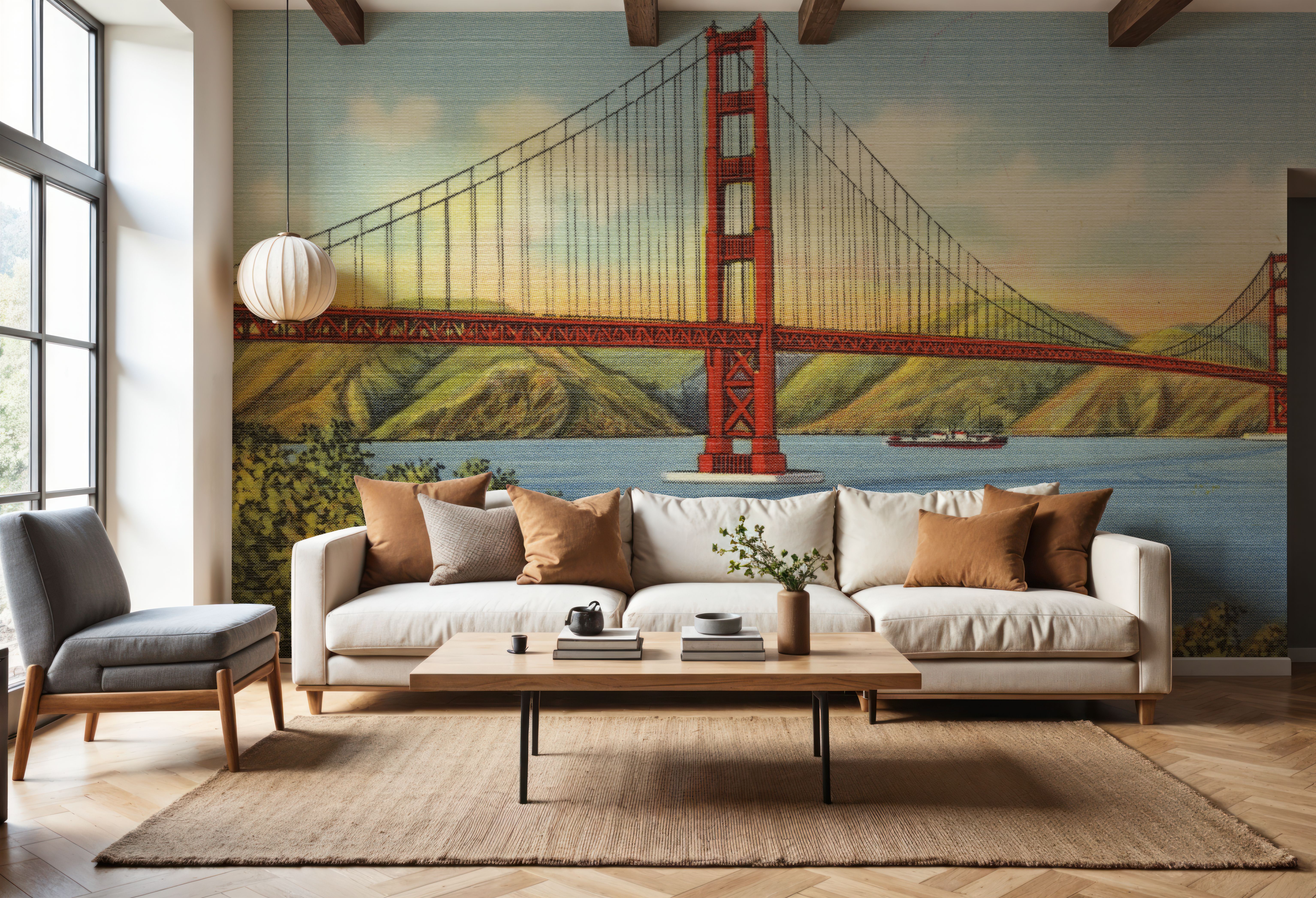 Greetings from Golden Gate - Screenprint Postcard