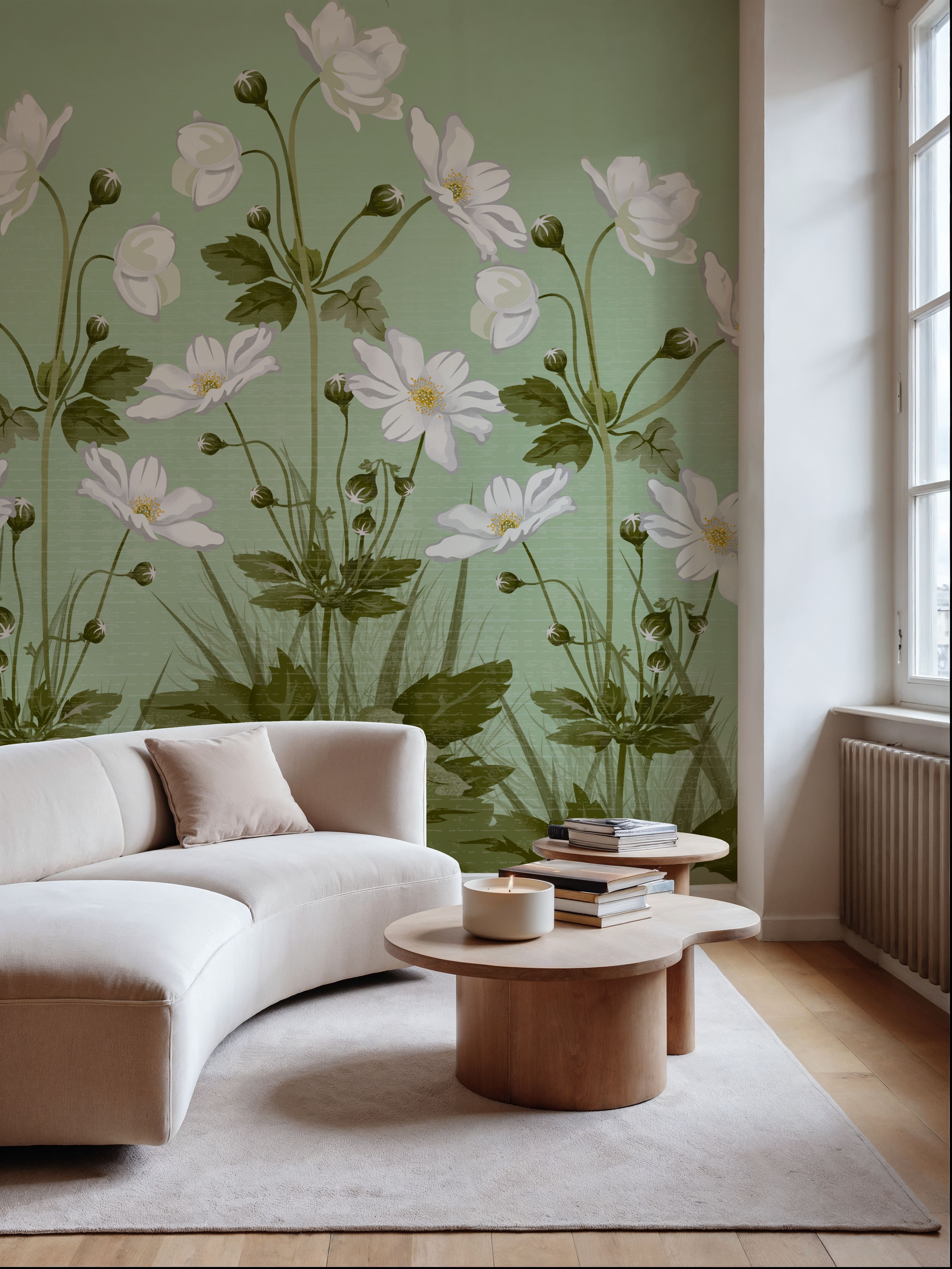 White Anemones, Pistachio