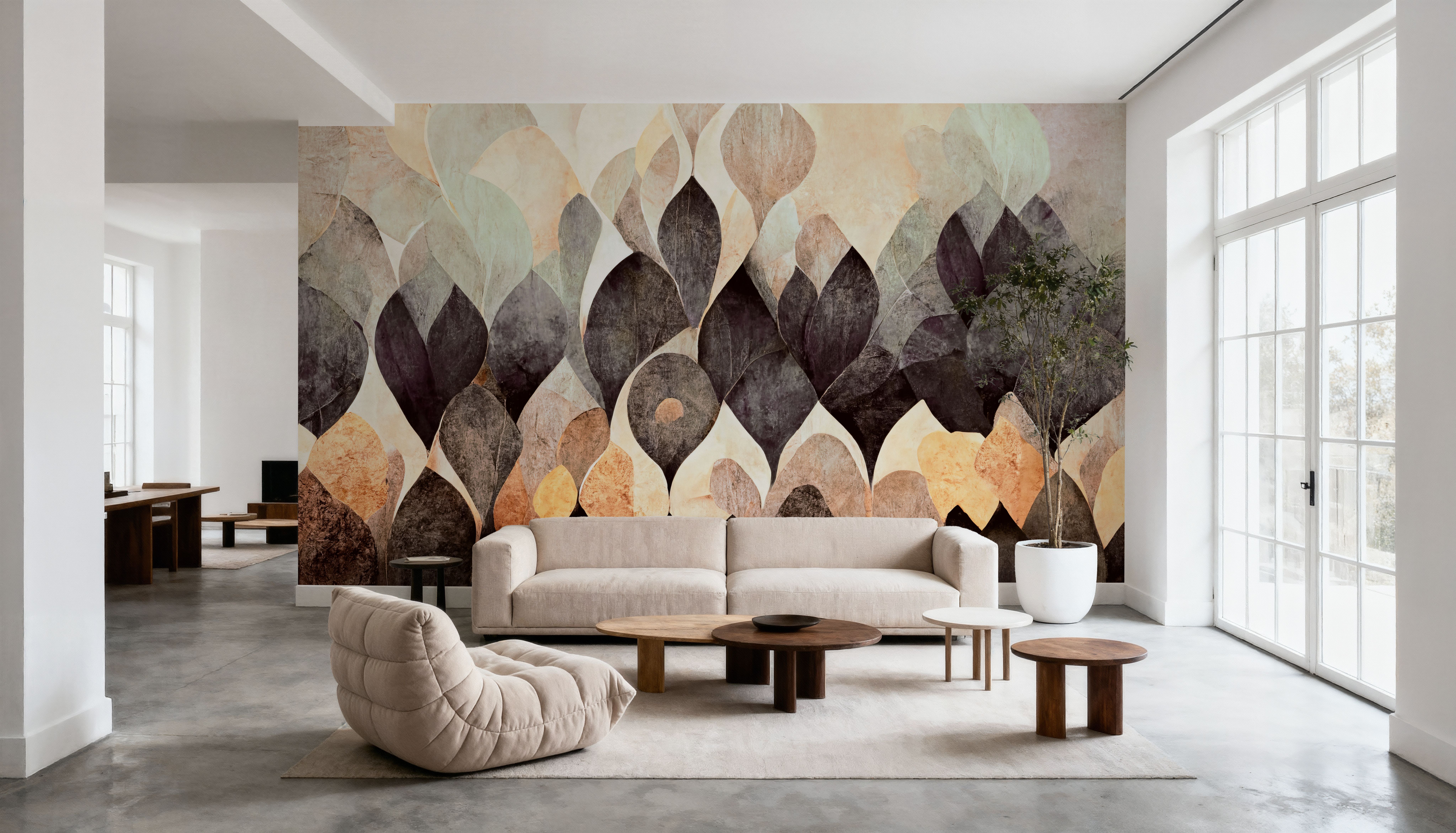 Dry Leaves, Earth, Behang