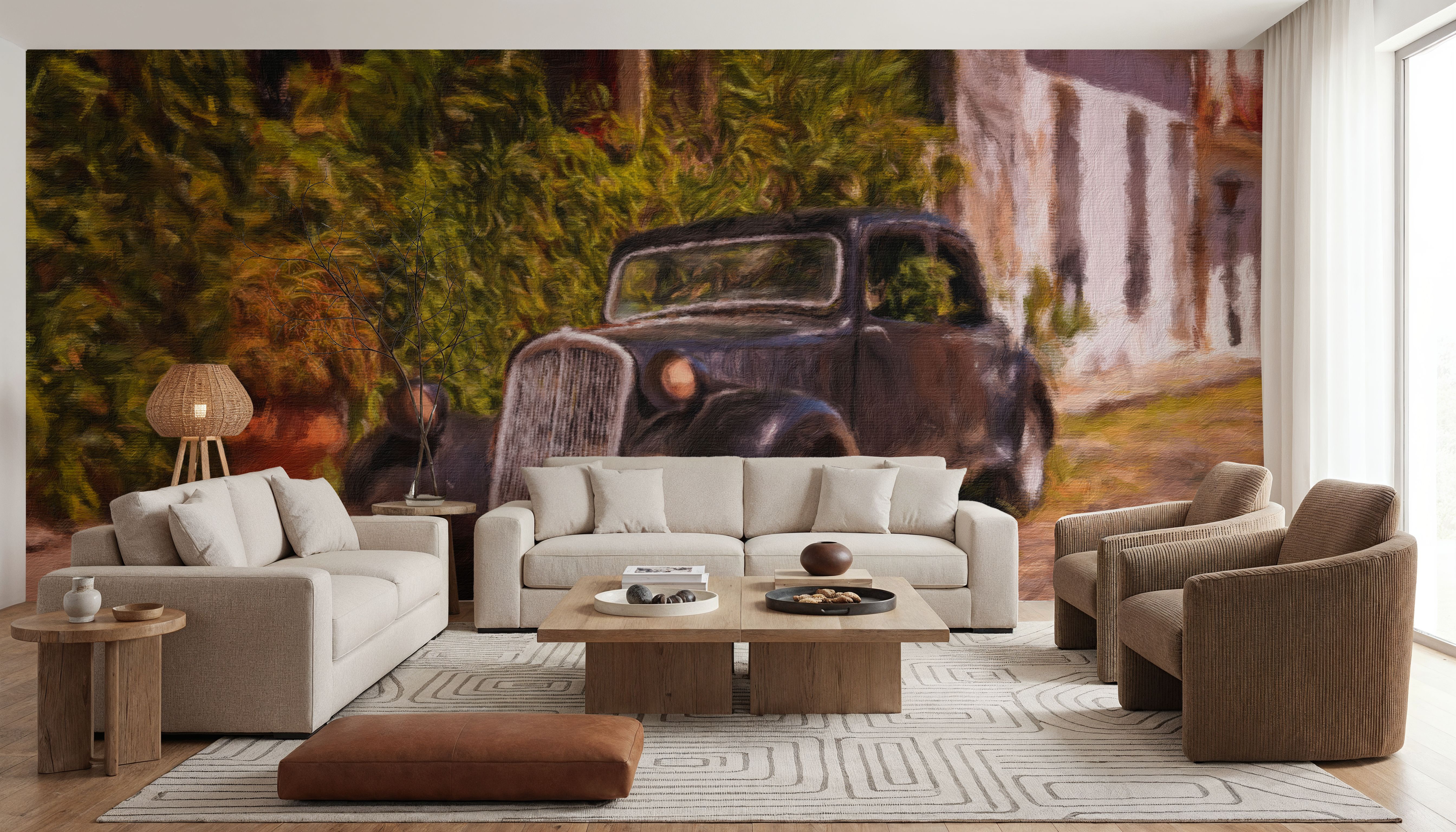 Antique Car Uruguay on Canvas