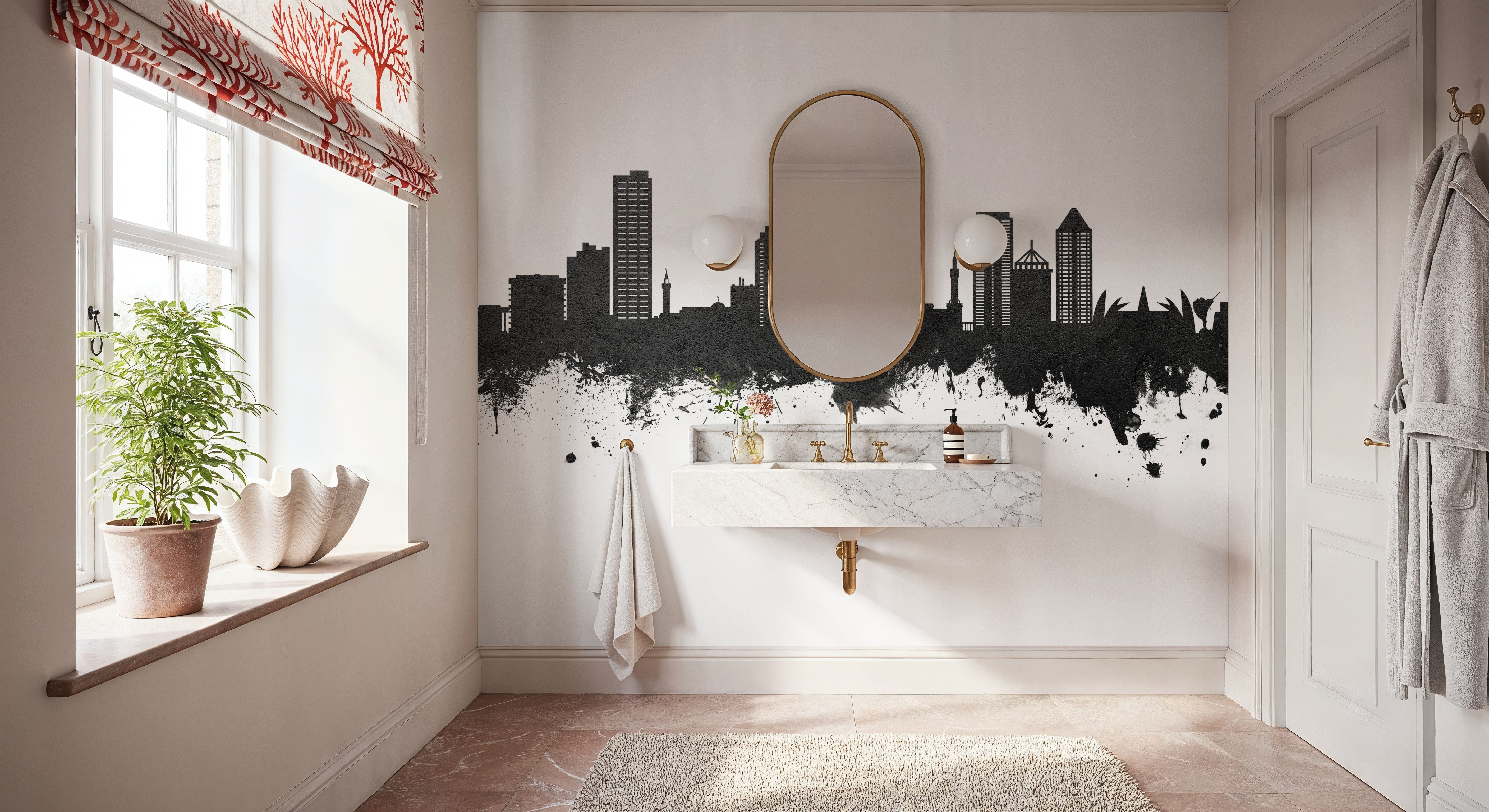 Umm Al Quwain Skyline Black & White