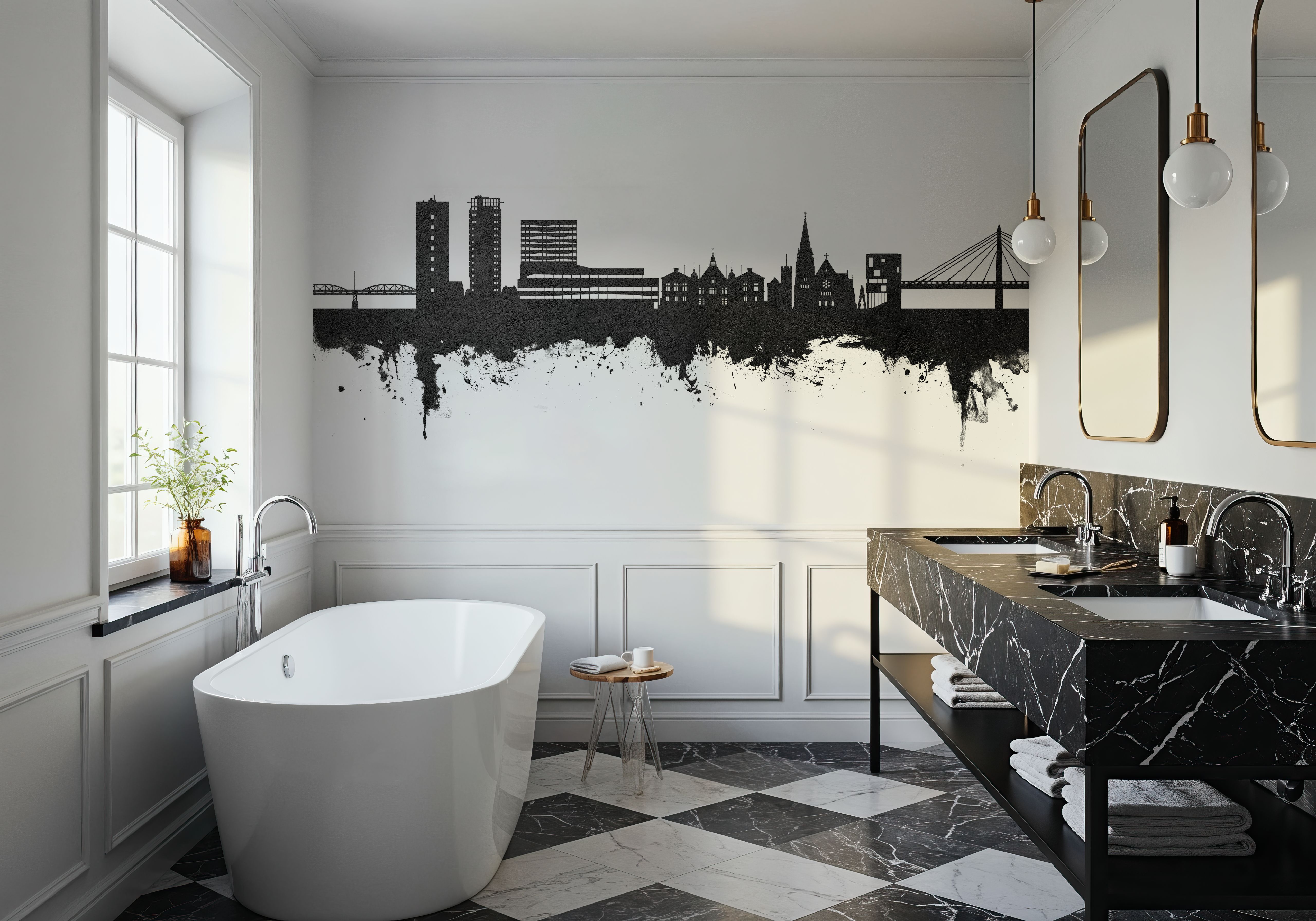 Umeå Skyline Black & White