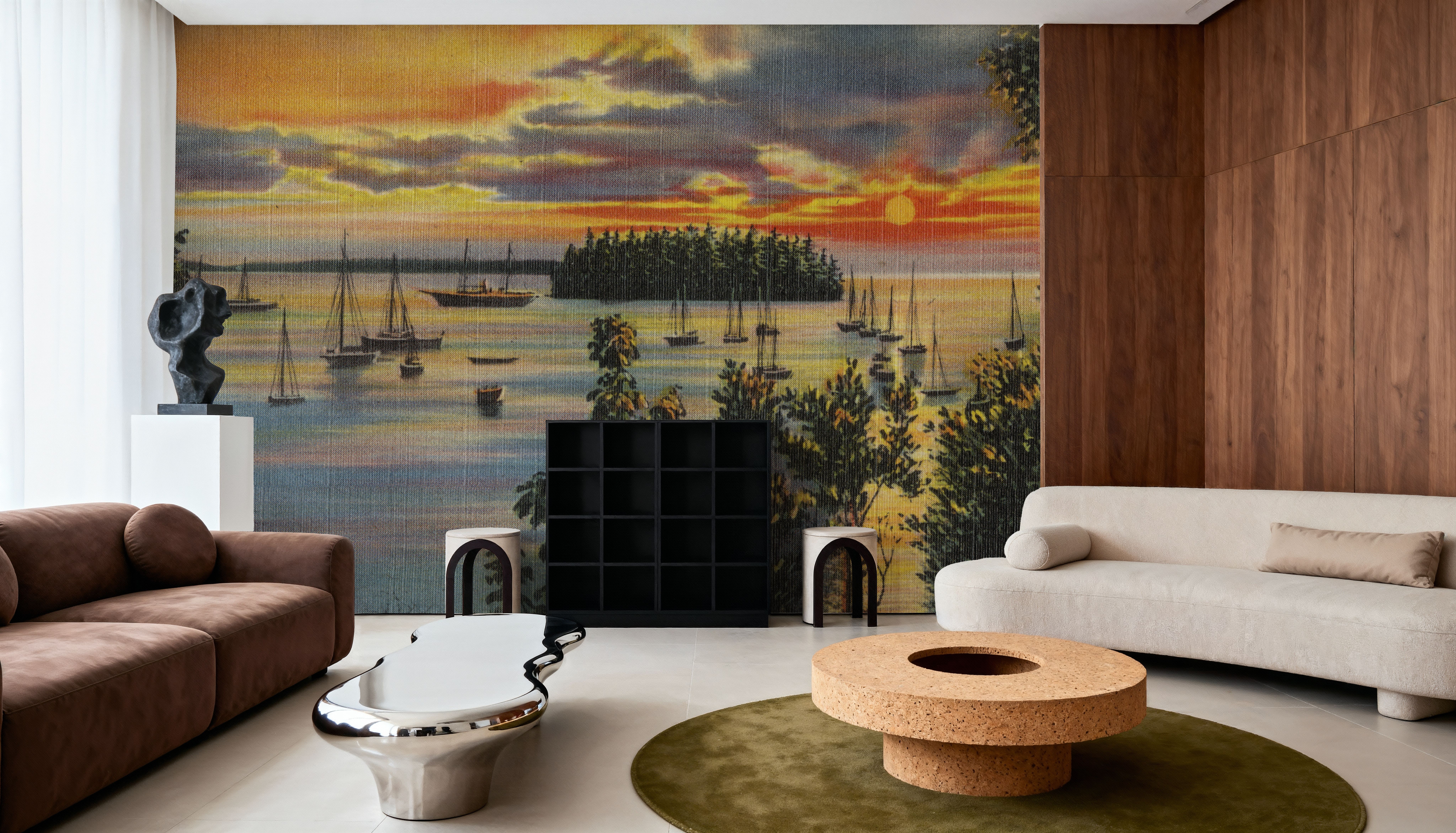 Greetings from Sunset Views - Screenprint Postcard, Wallpaper