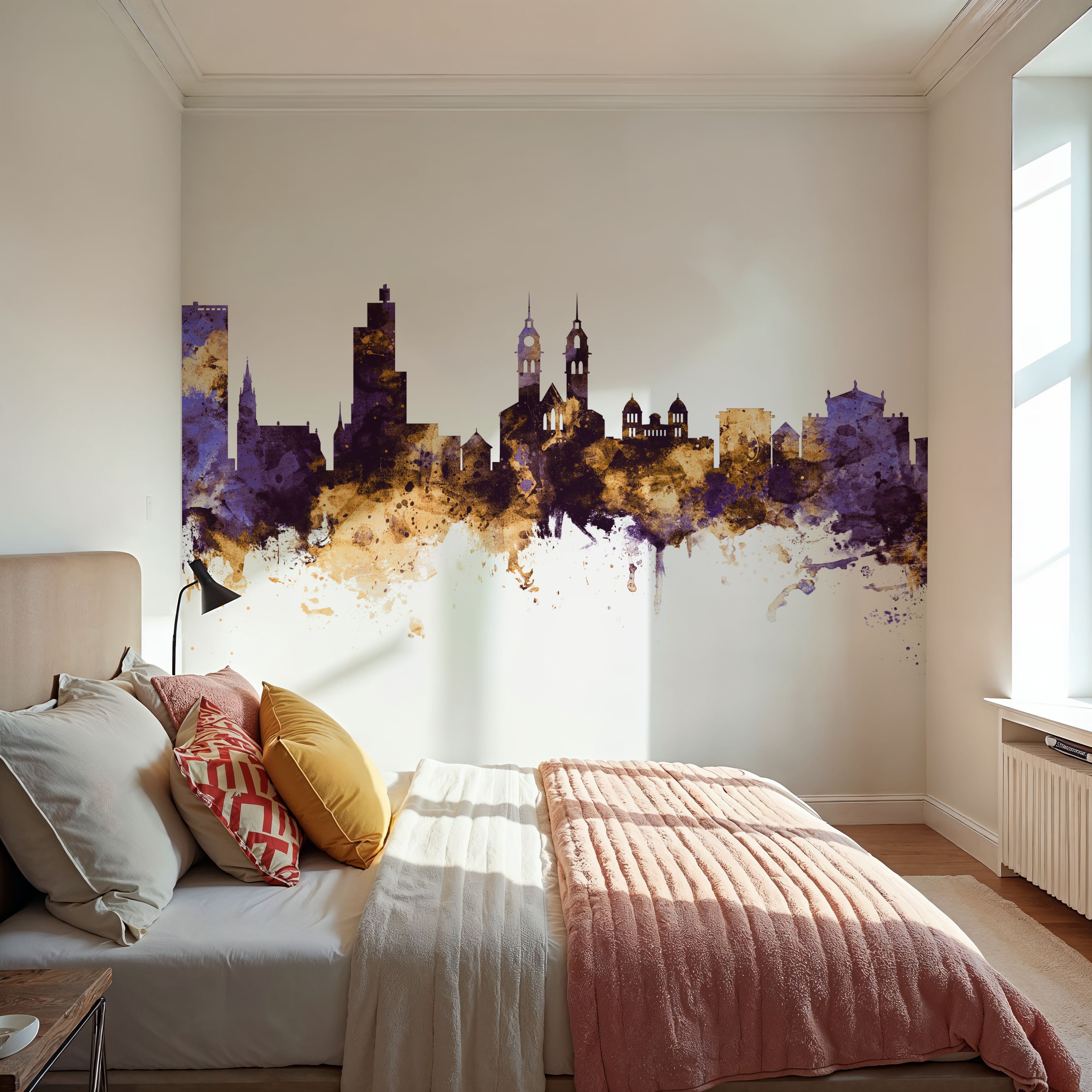 Wintherthur Switzerland Skyline Purple & Gold