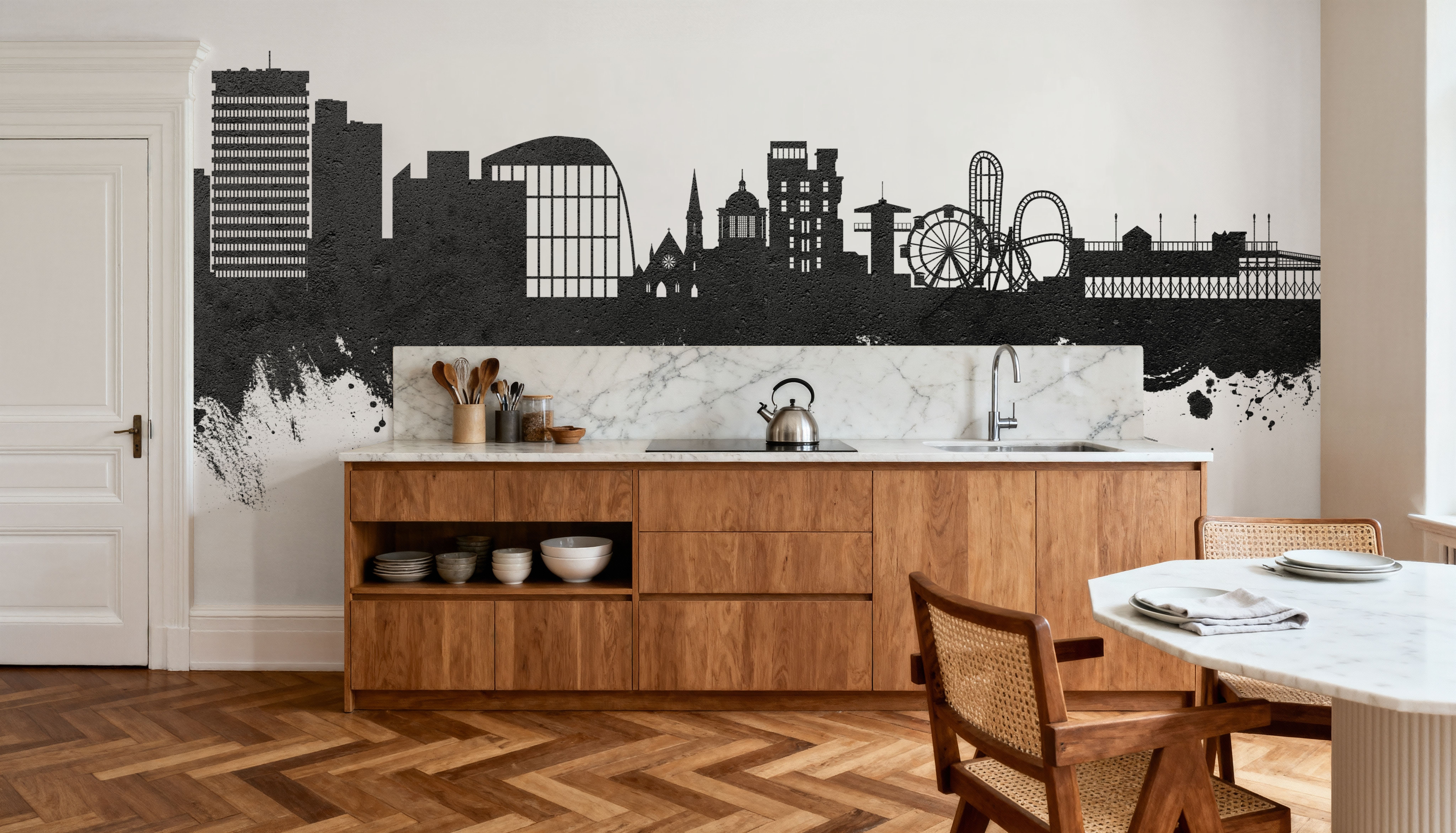 Southend-on-Sea England Skyline Black & White