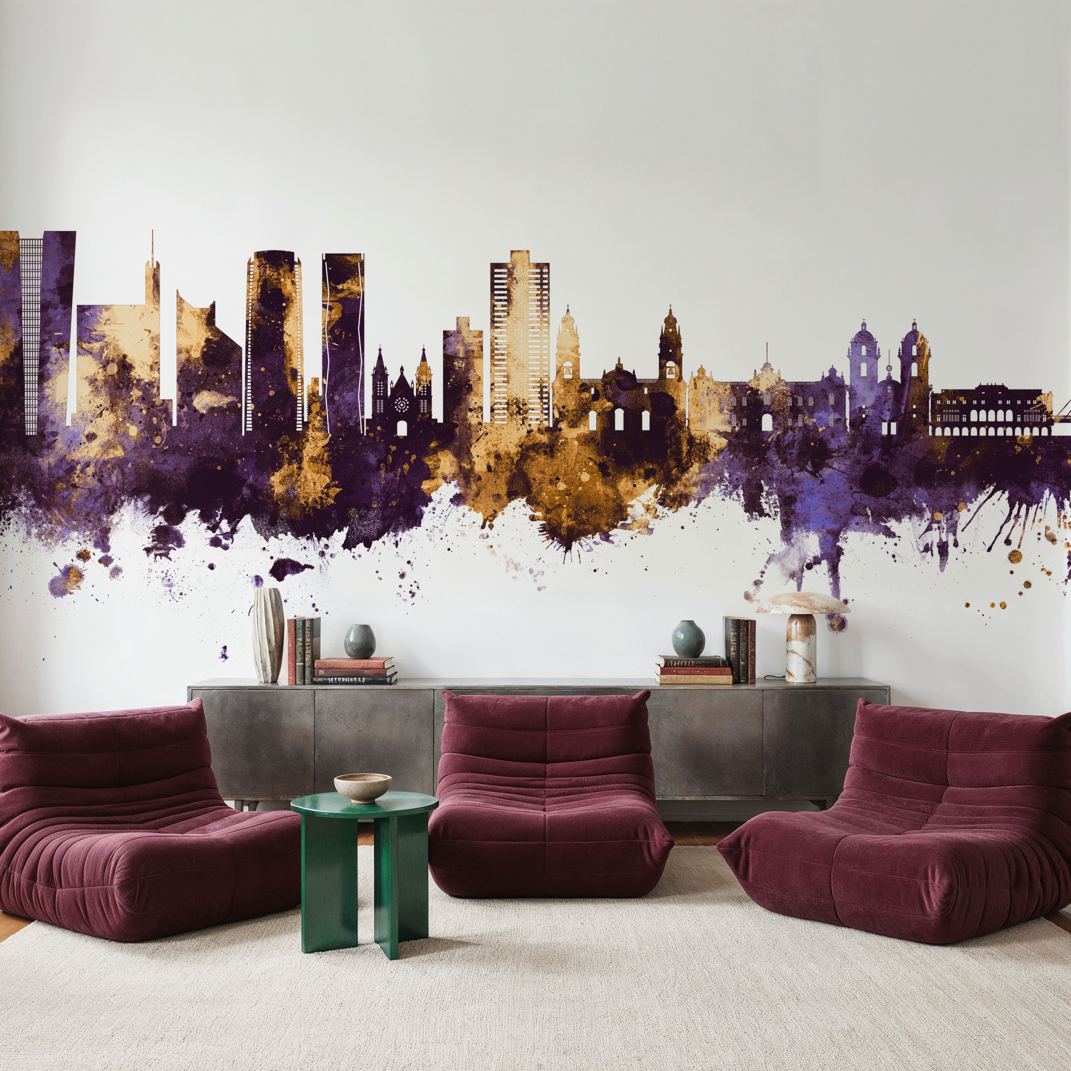 Lima Peru Skyline Purple & Gold