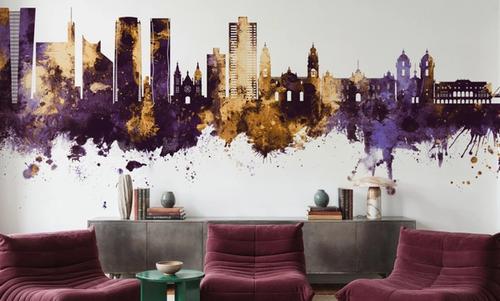 Lima Peru Skyline Purple & Gold
