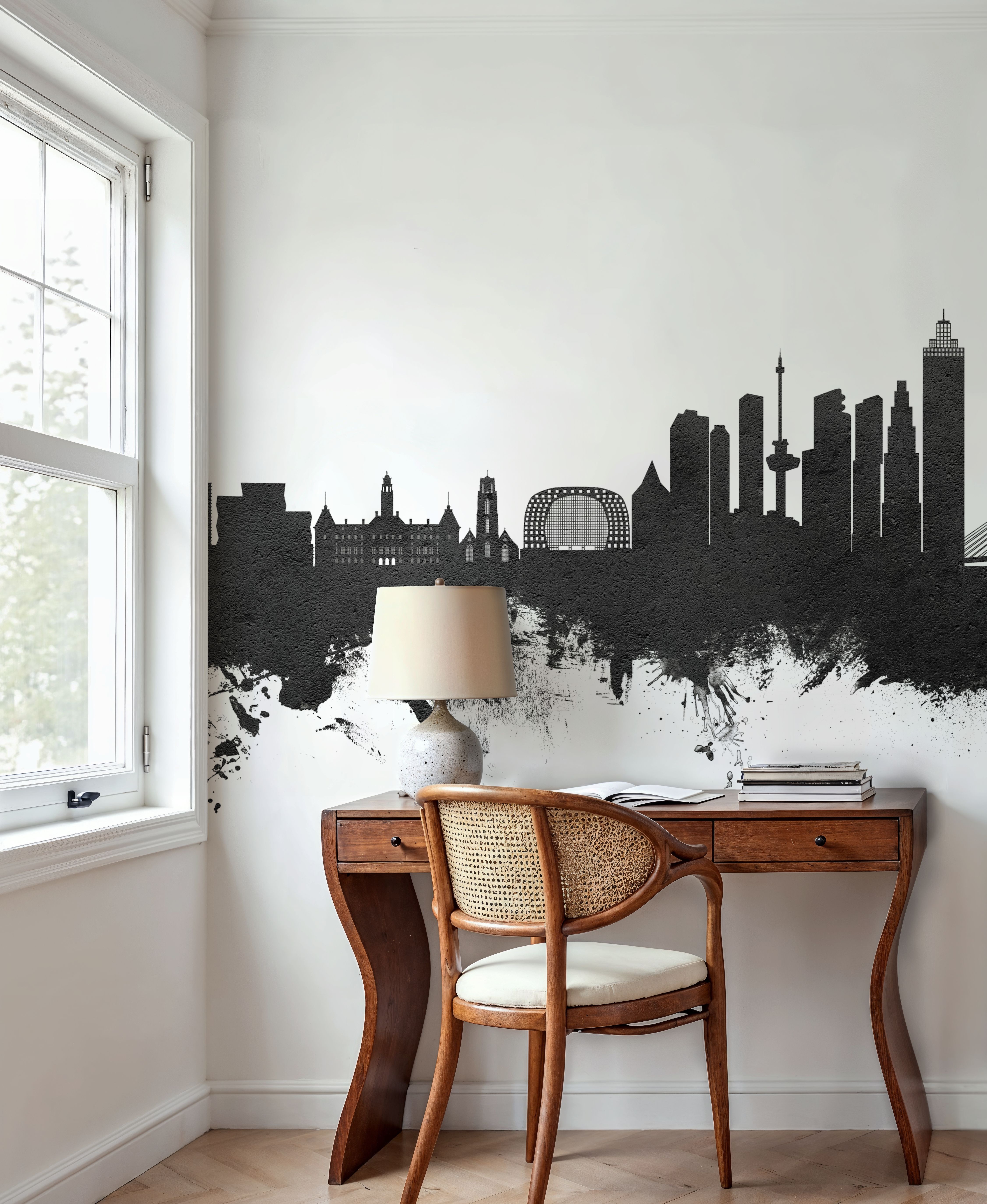 Rotterdam The Netherands Skyline Black & White