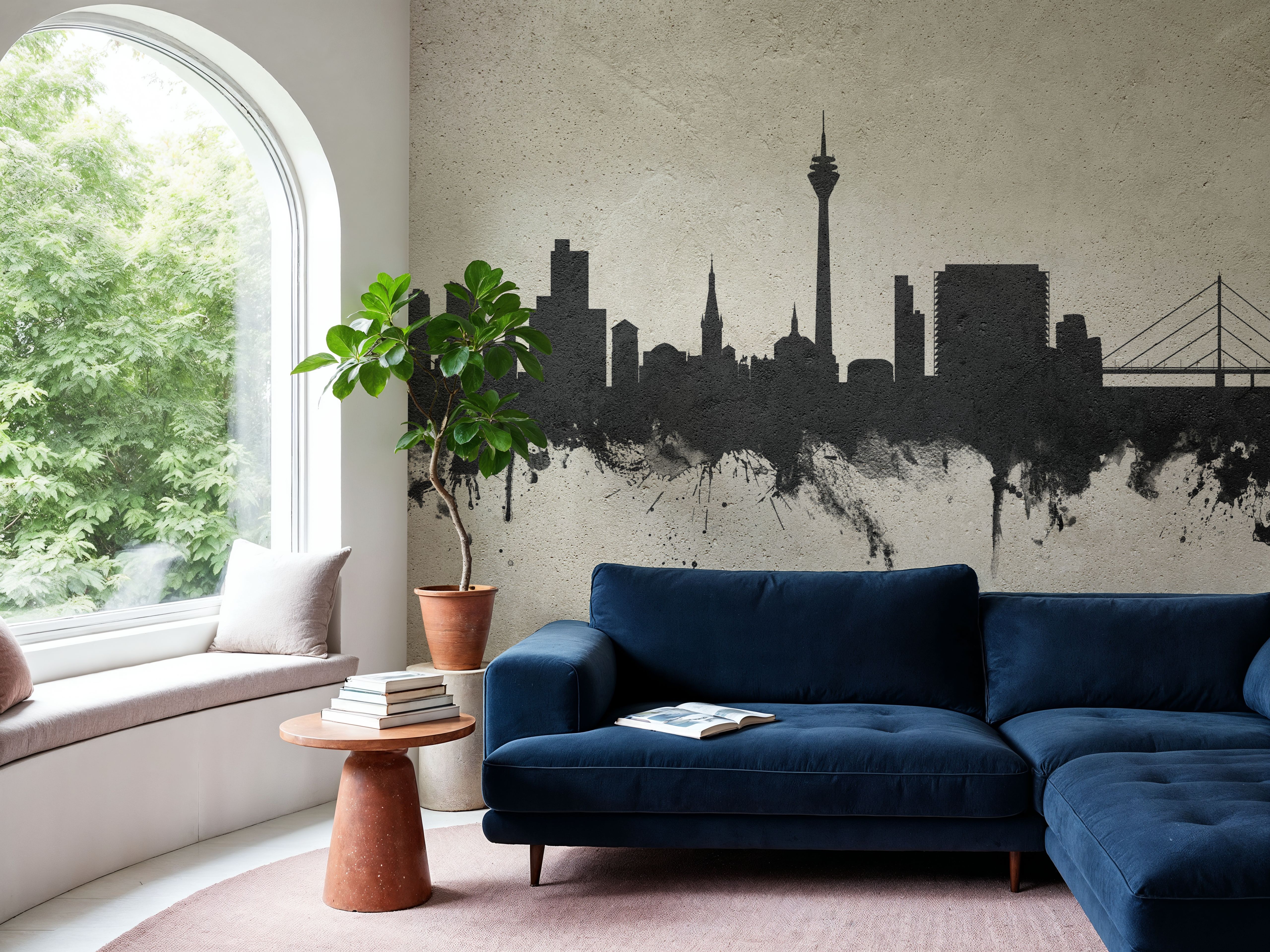 Düsseldorf Germany Skyline Concrete