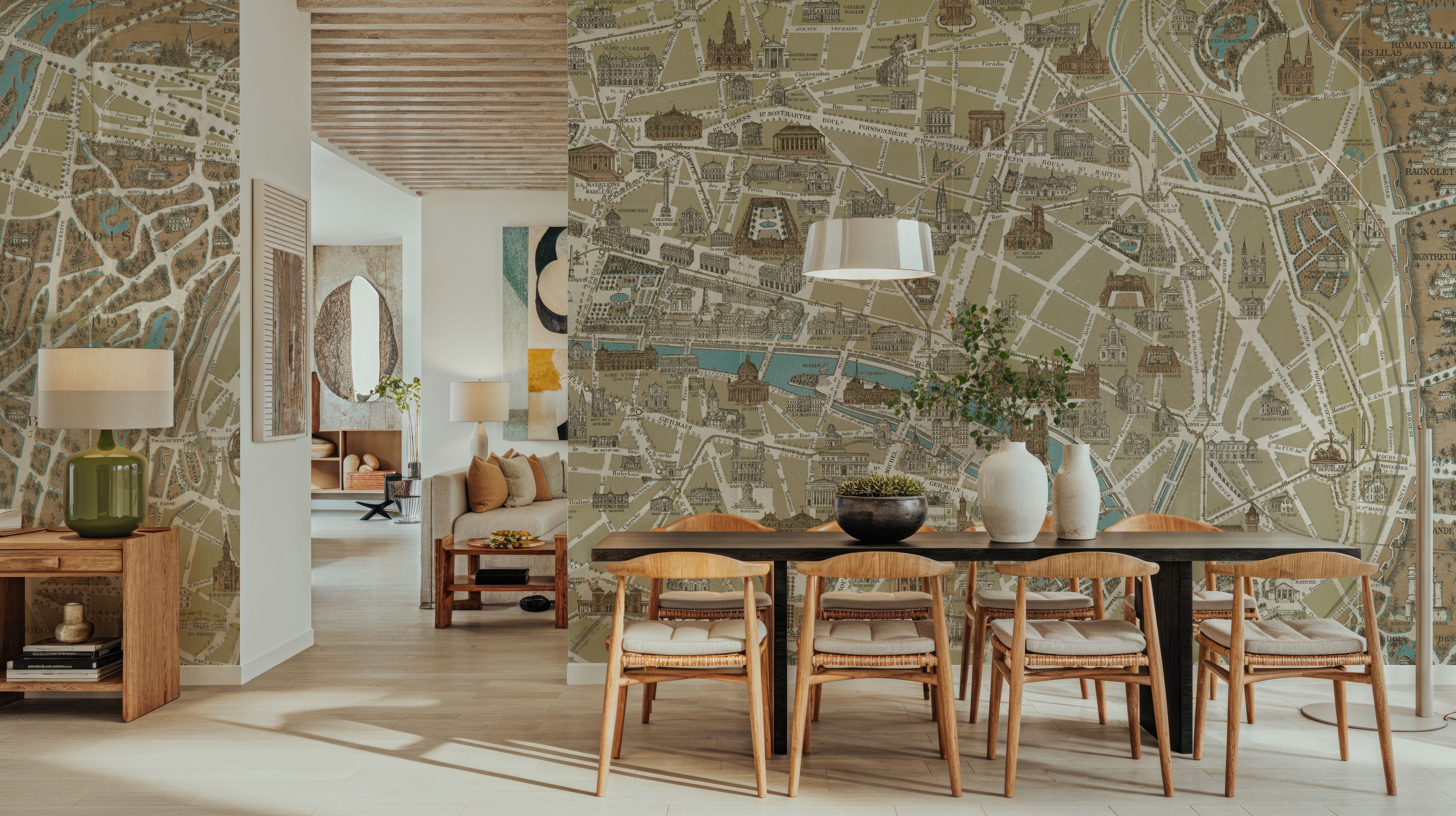 Monuments of Paris Map Blue