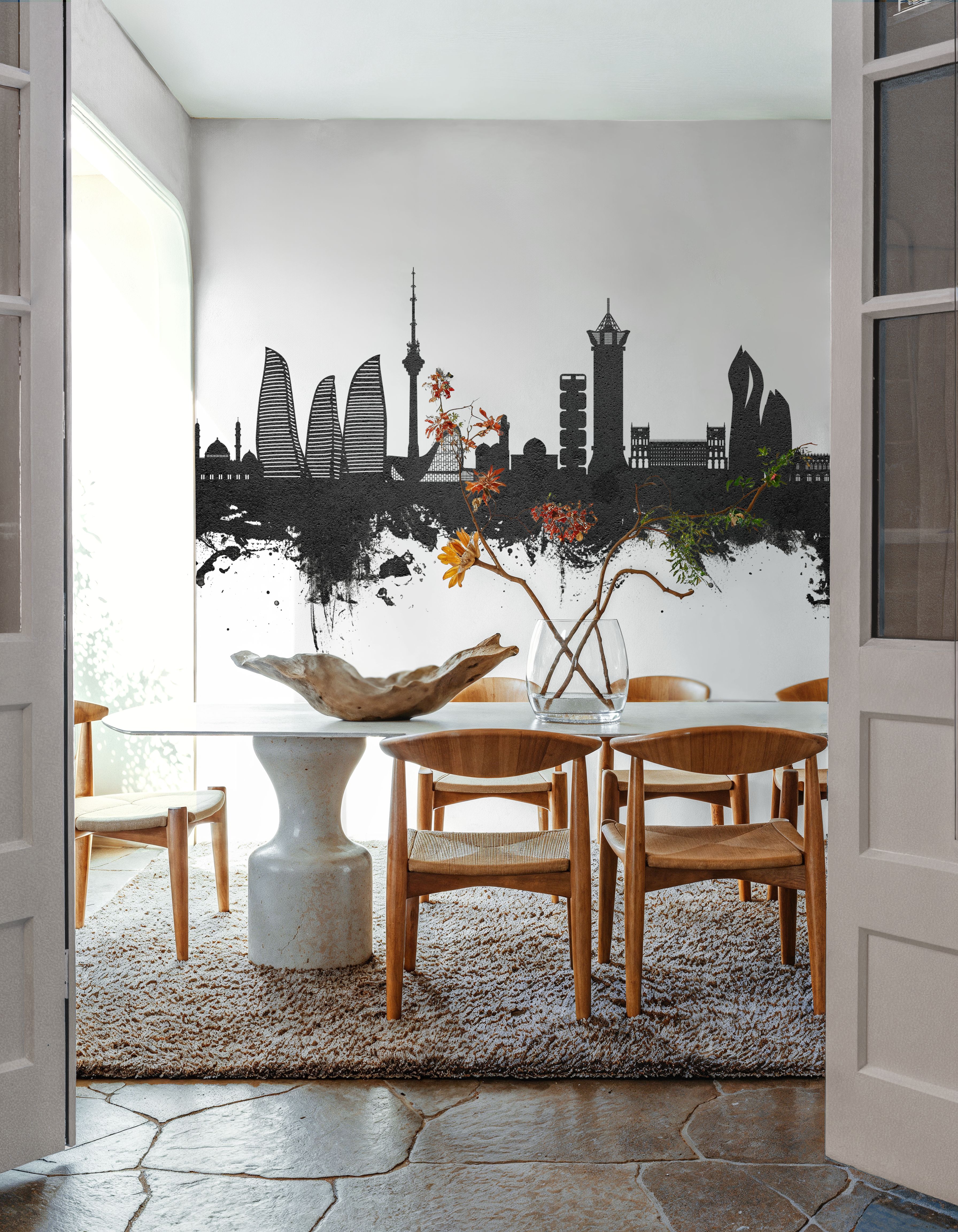 Baku Skyline Black & White