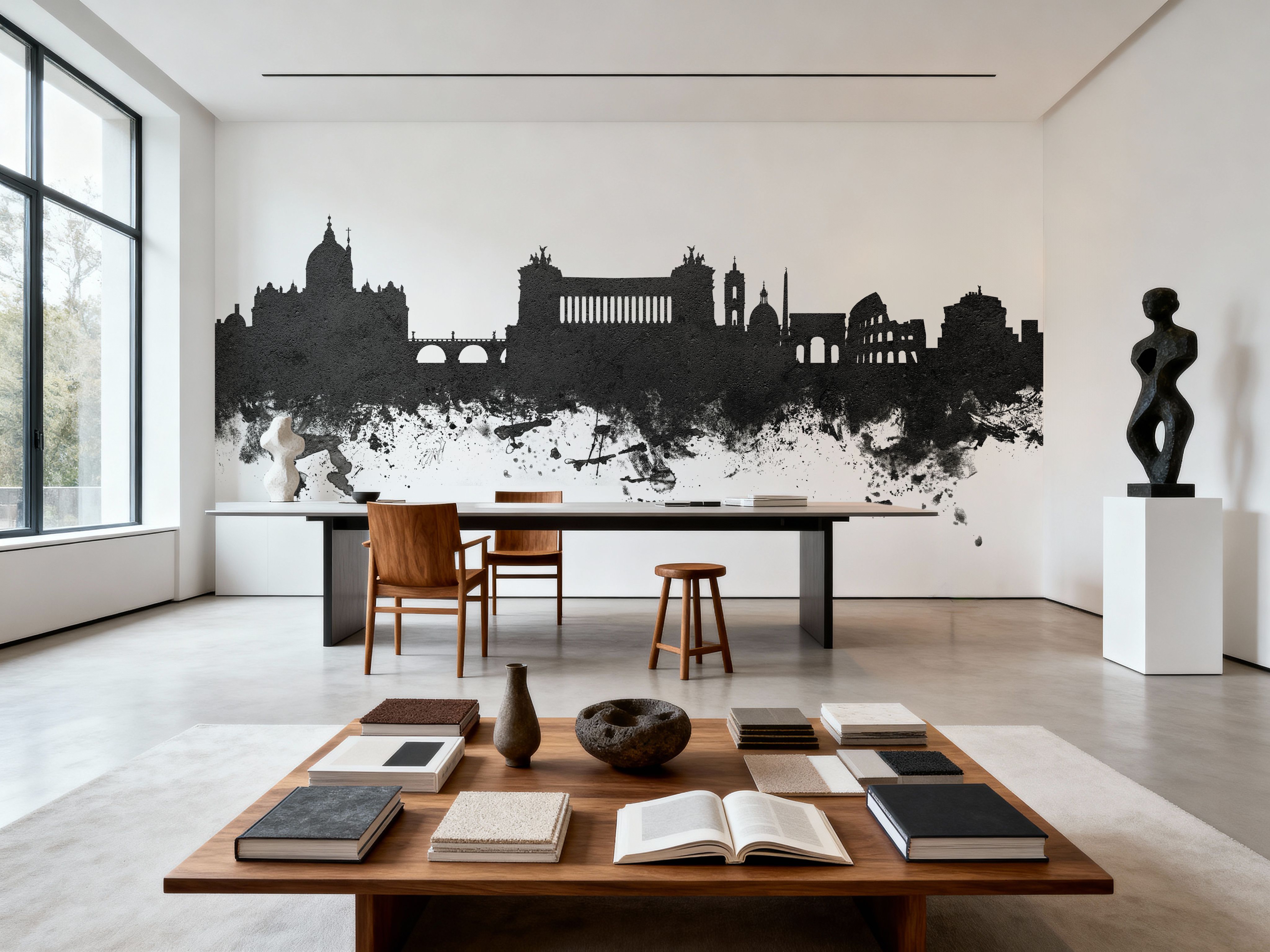 Rome Italy Skyline Black & White