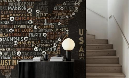 US City Map Black