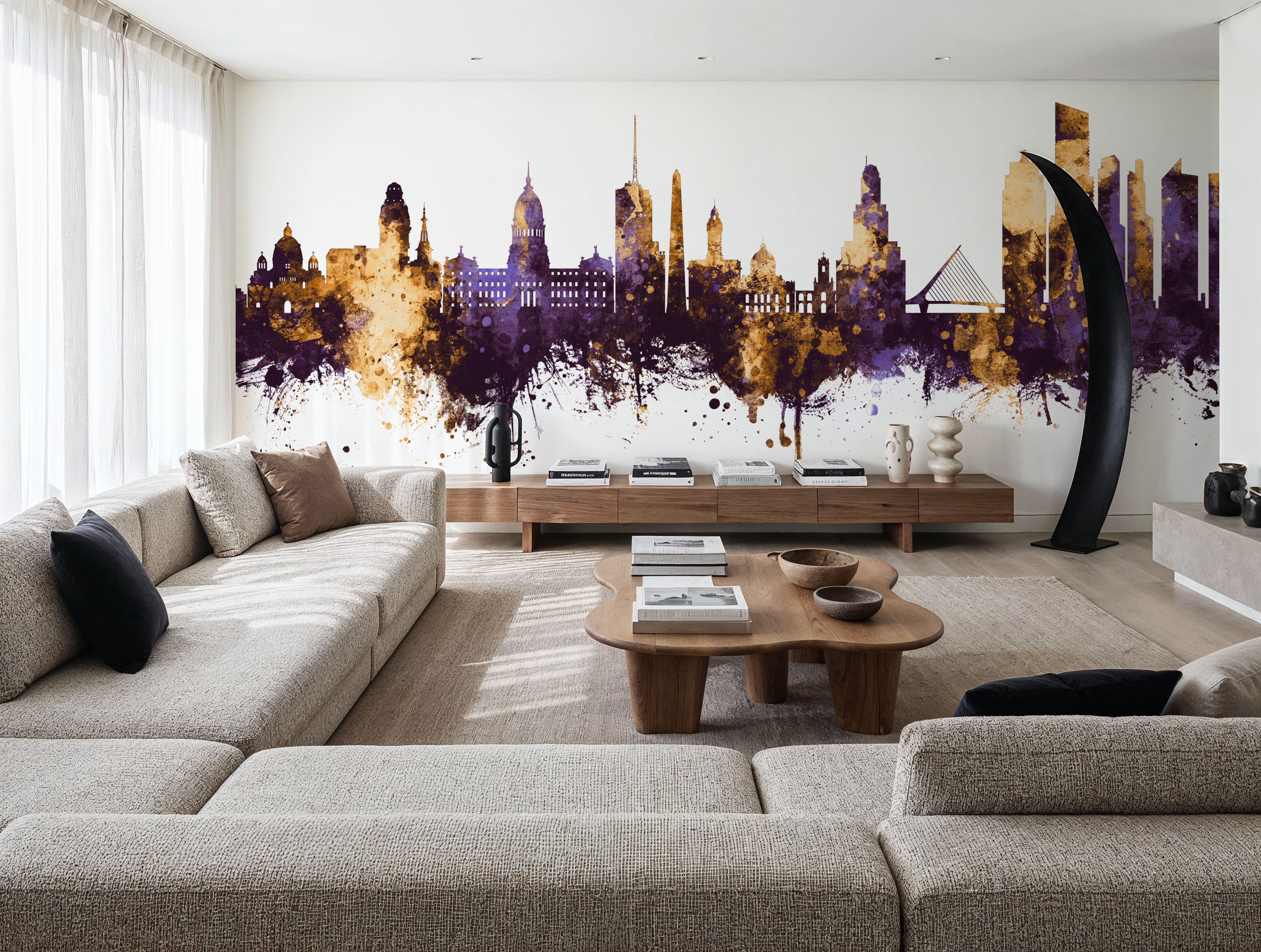 Buenos Aires Argentina Skyline Purple & Gold