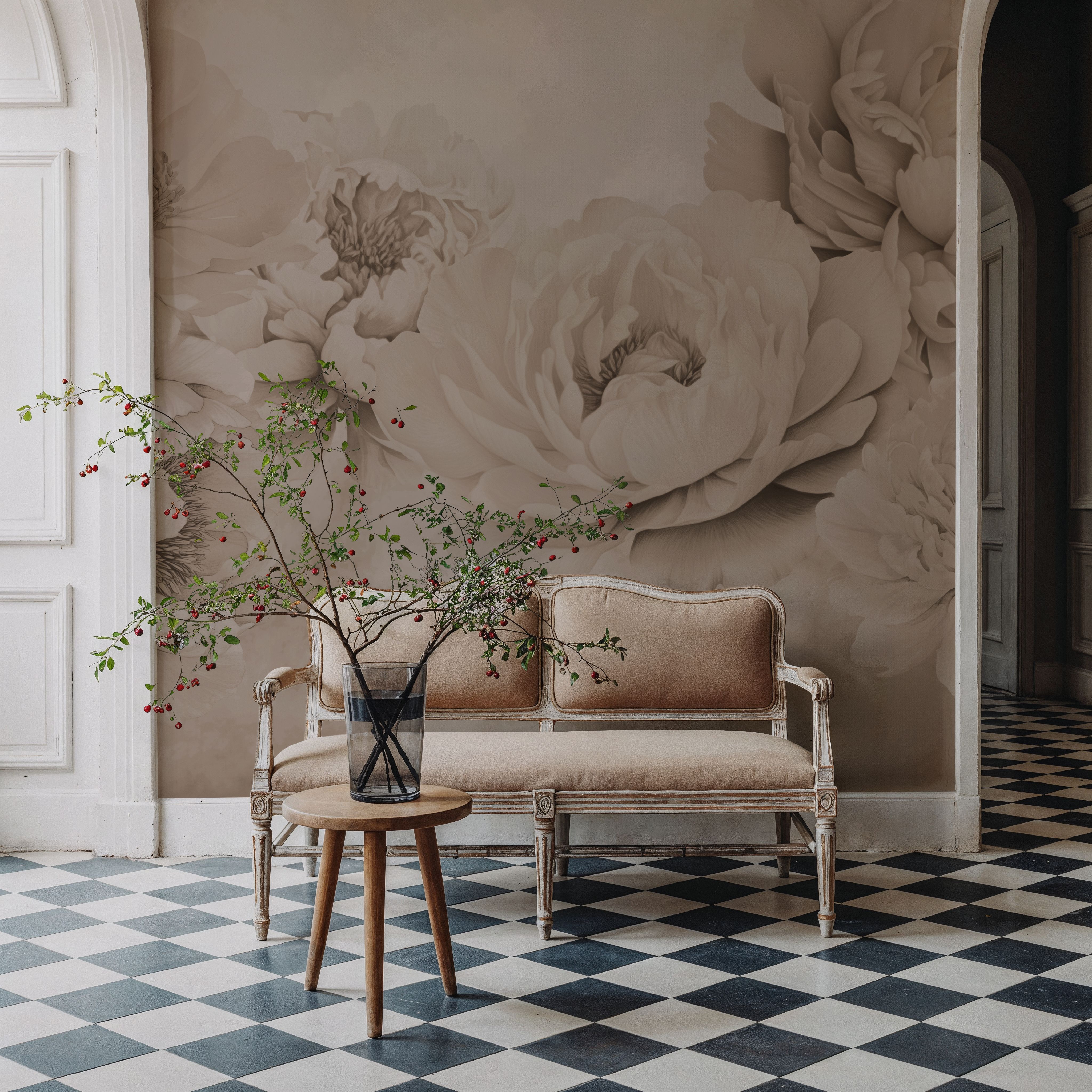 Transcendent Peony, Beige